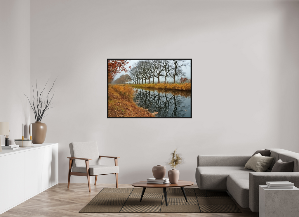 144,1 x 100 cm, Floater Frame Echo der Bäume