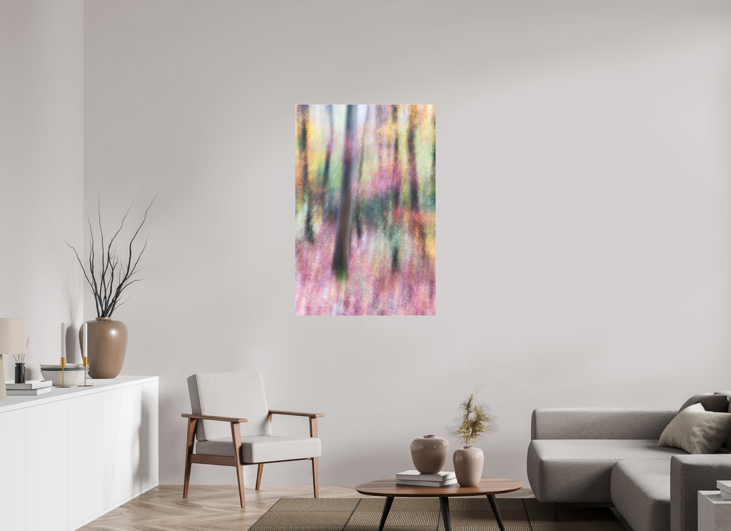80 x 120 cm, Photo Print Under Acrylic Glass Autumn Forest Impression