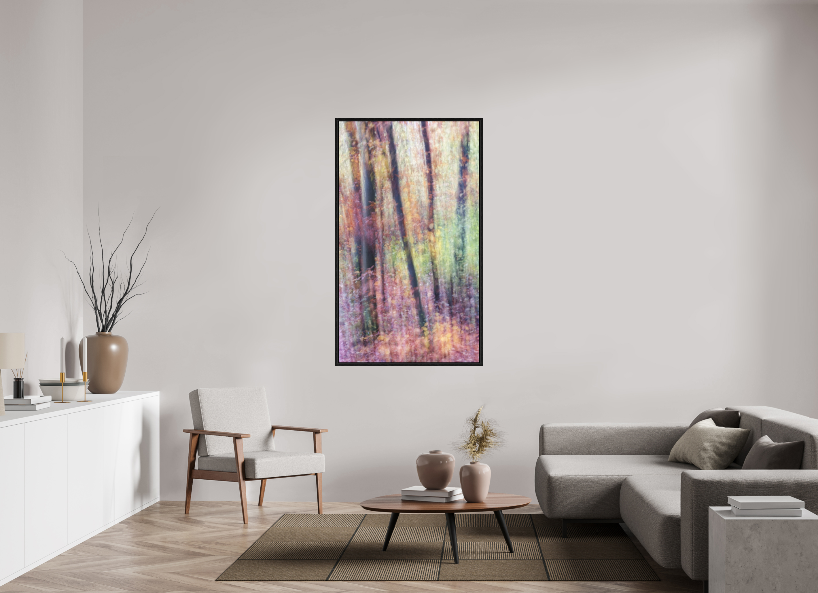 90 x 154,5 cm, Floater Frame Herbstfarben 1