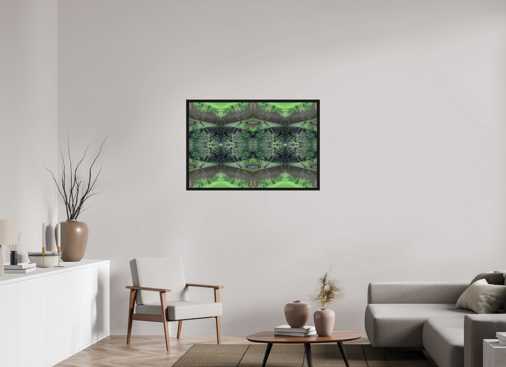 105 x 70 cm, Floater Frame Symmetry in Green