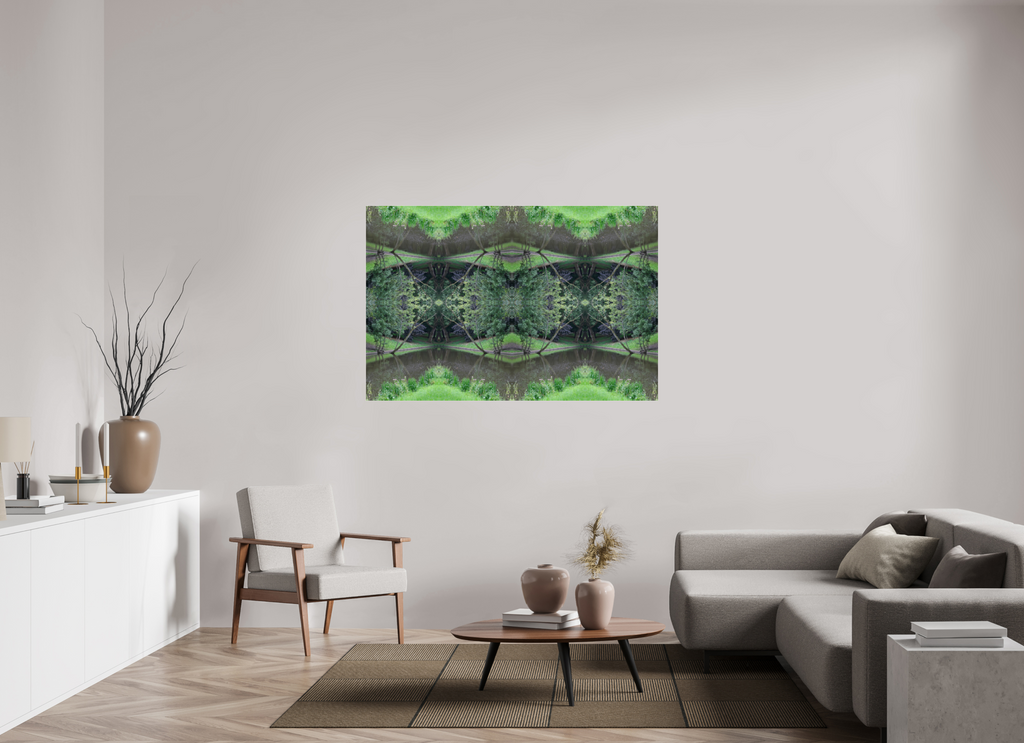 150 x 100 cm, Photo Print Under Acrylic Glass Symmetry in Green