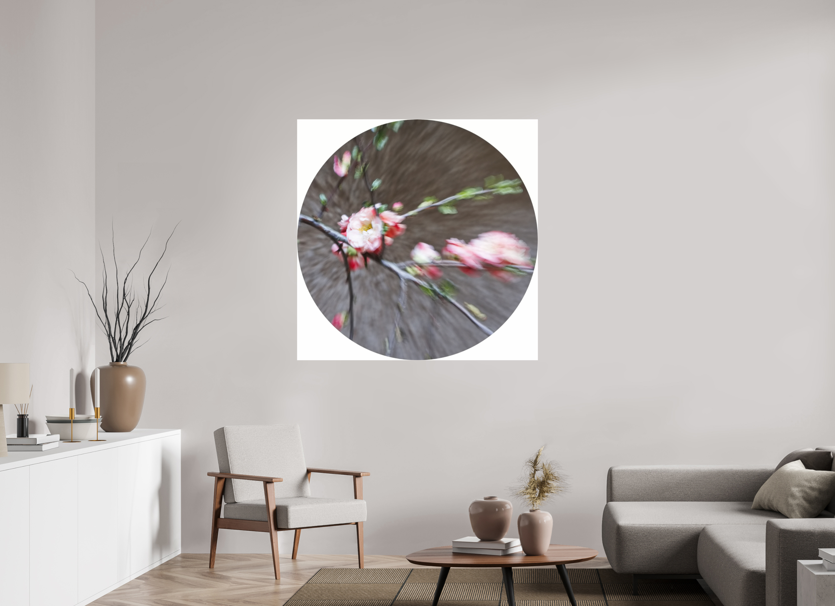 120 x 120 cm, Photo Print Under Acrylic Glass Quittenblüten