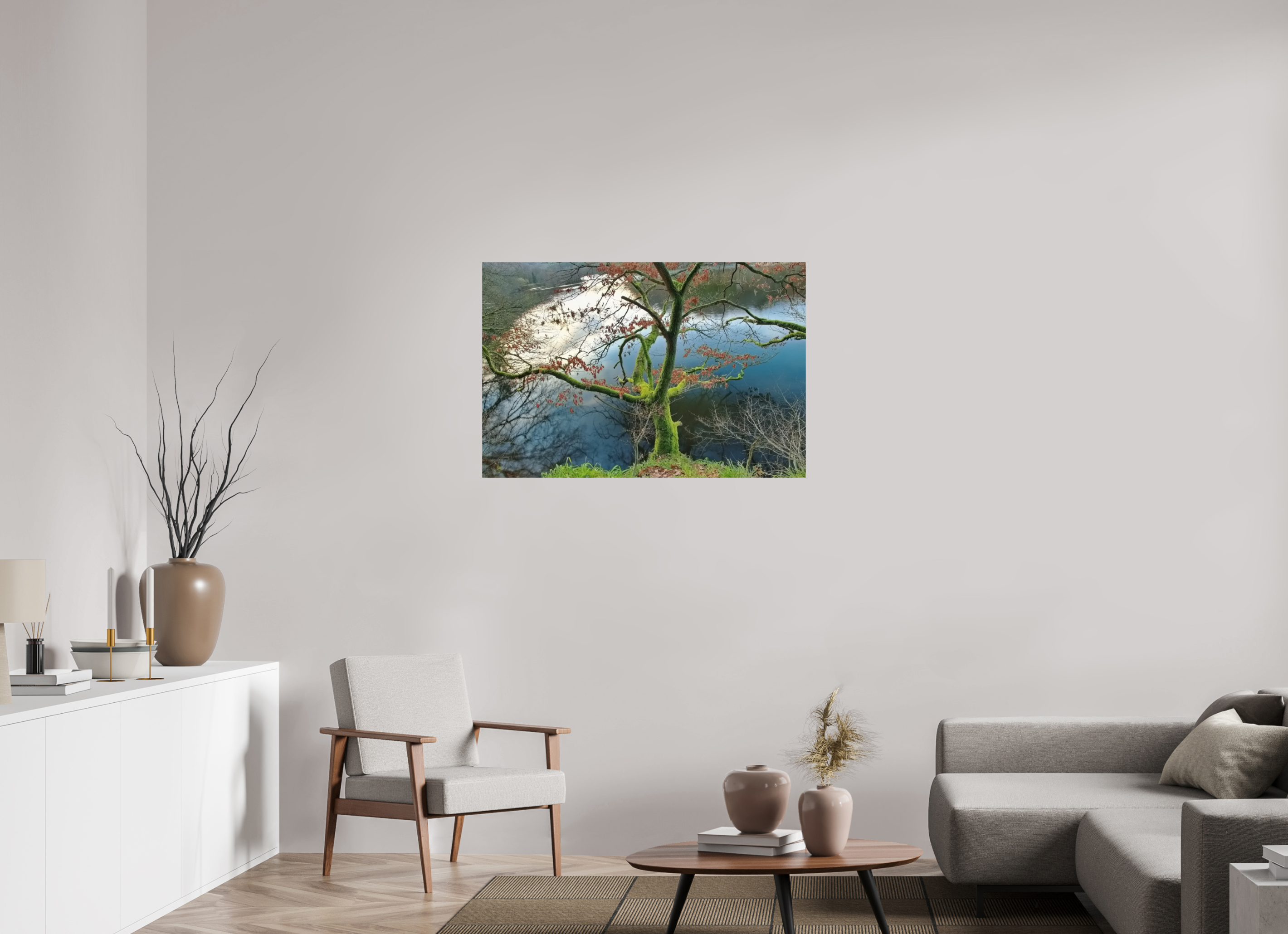 105 x 70 cm, Photo Print On Fuji Crystal DP II Moosbedeckter Baum in der Eifel