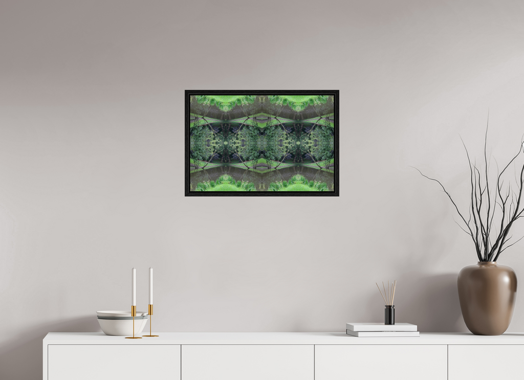 60 x 40 cm, Floater Frame Symmetry in Green