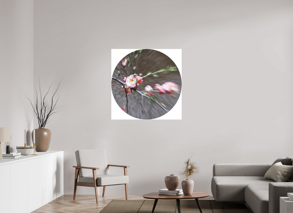 100 x 100 cm, Photo Print Under Acrylic Glass Quittenblüten