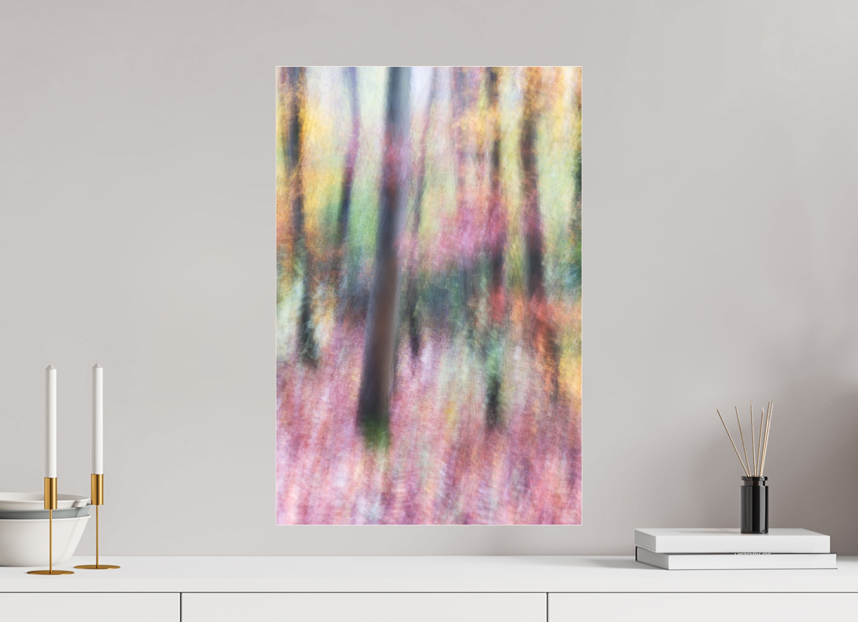 40 x 60 cm, Photo Print Under Acrylic Glass Autumn Forest Impression