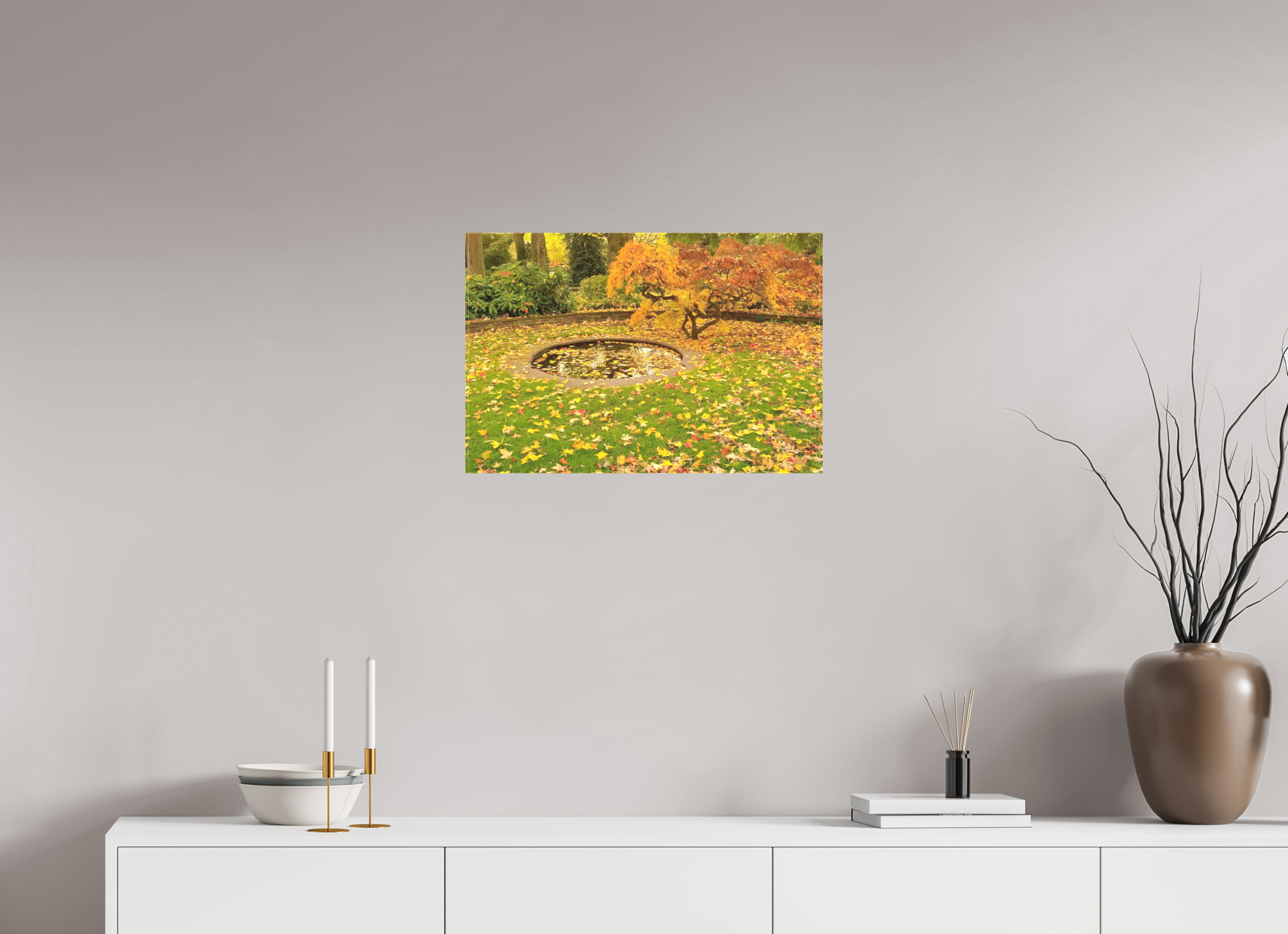 60 x 40 cm, Leinwand matt Herbst im Park