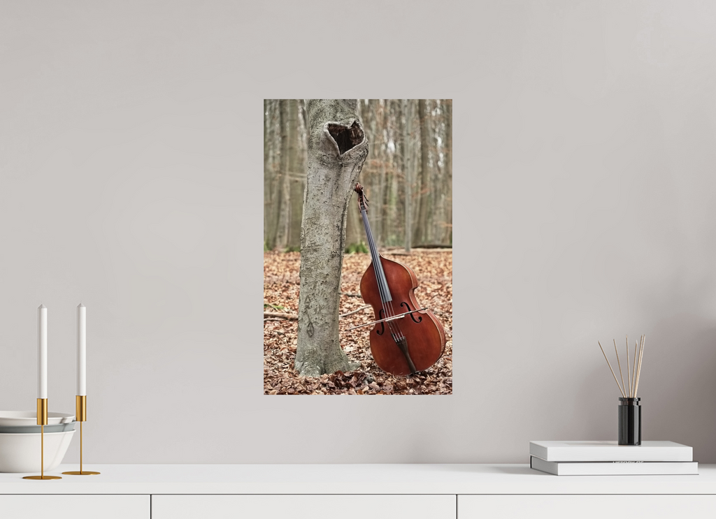 30 x 47,1 cm, Photo Print On Fuji Crystal DP II A double bass with heart.