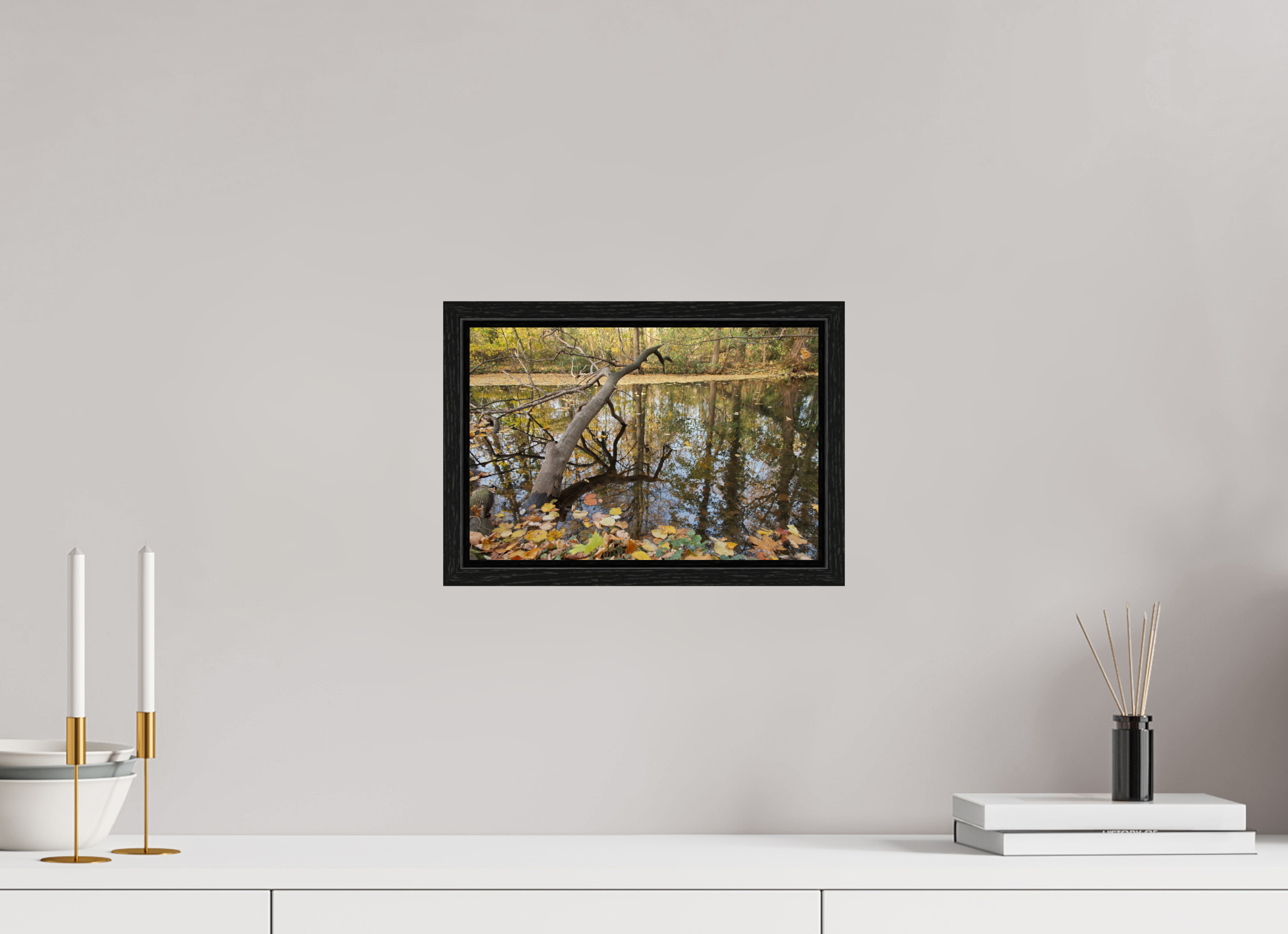 30 x 20 cm, Floater Frame Autumn landscape