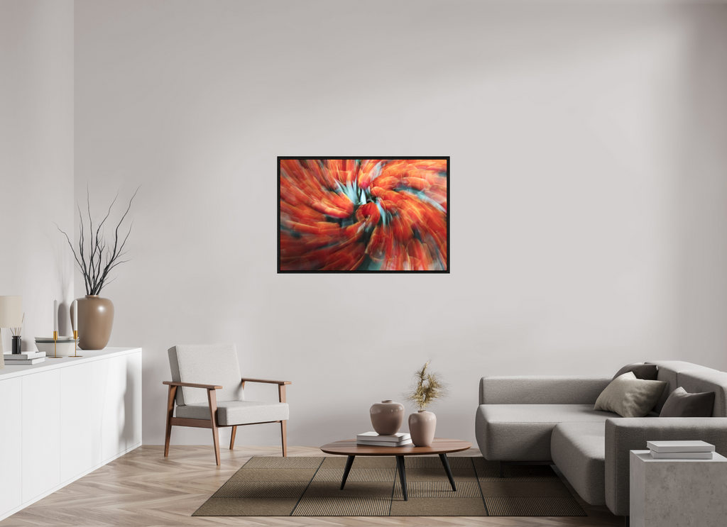 120 x 80 cm, Floater Frame Zwischen Glühen und Stille