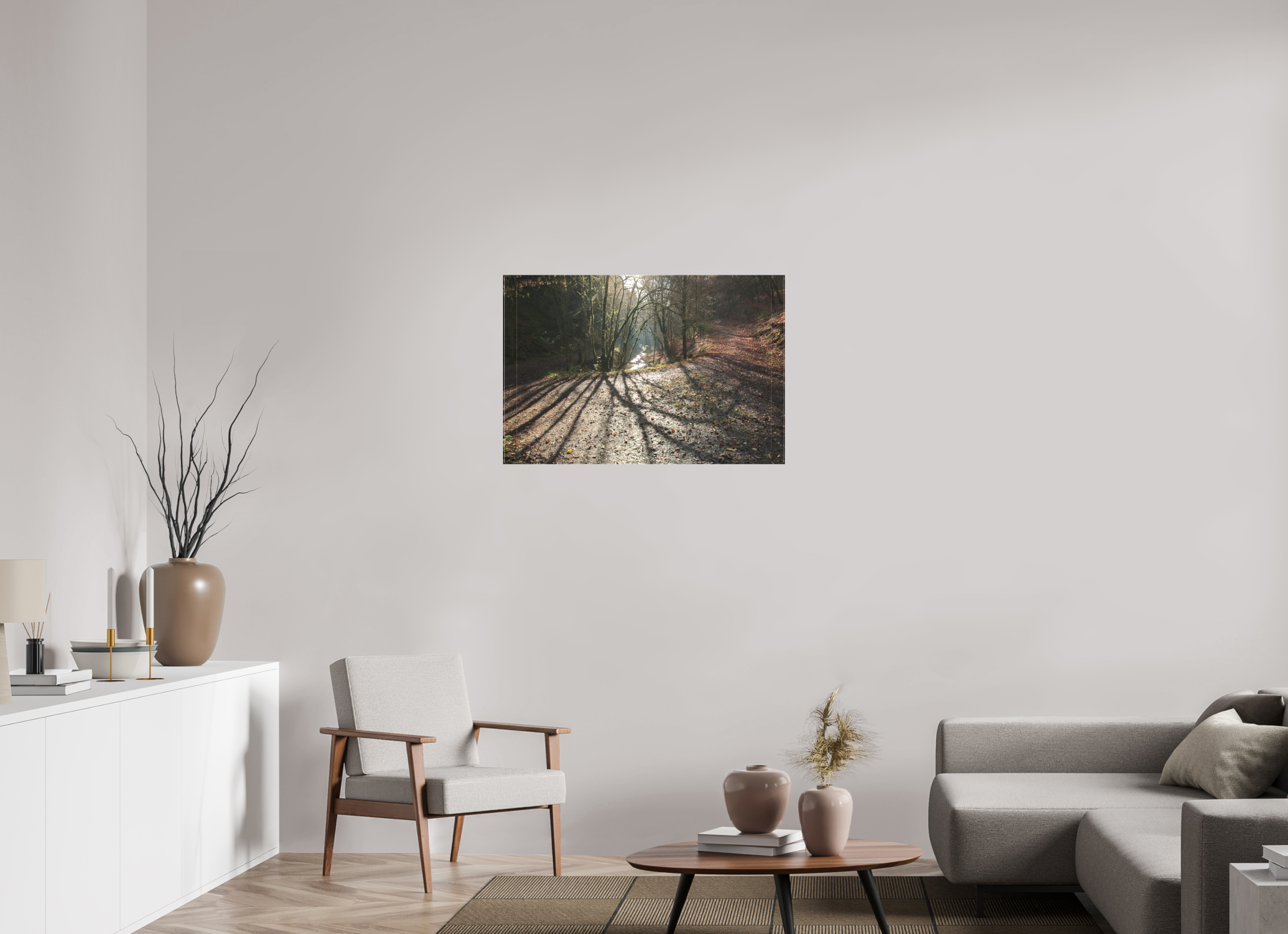 90 x 60 cm, Leinwand matt Pfad der langen Schatten