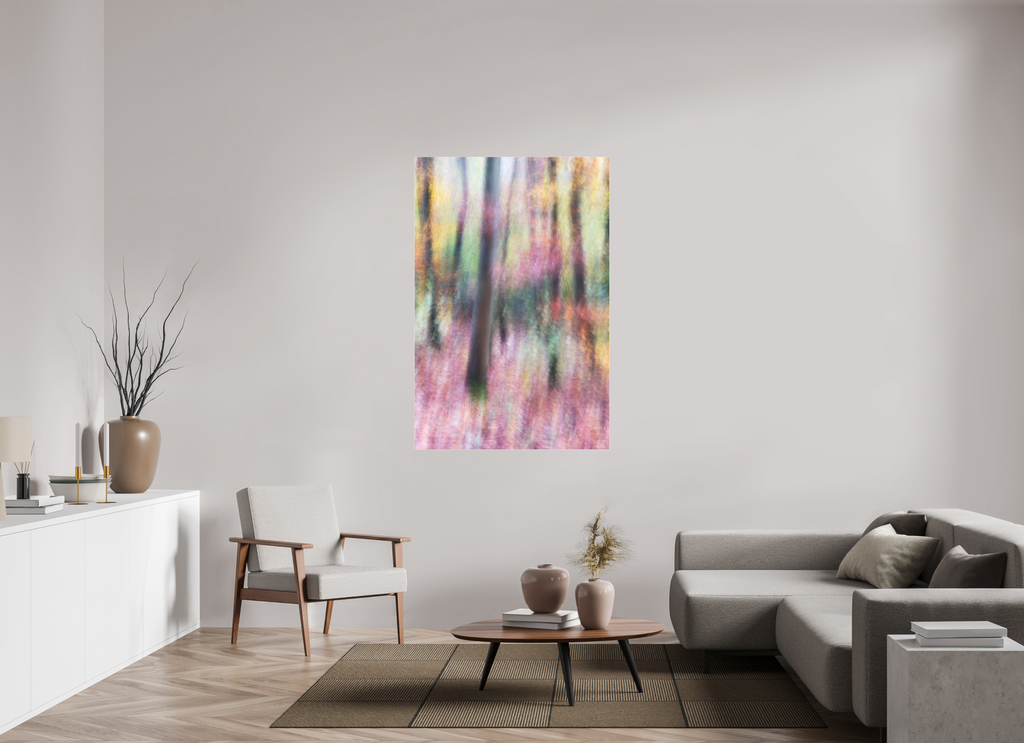 100 x 150 cm, Photo Print Under Acrylic Glass Autumn Forest Impression