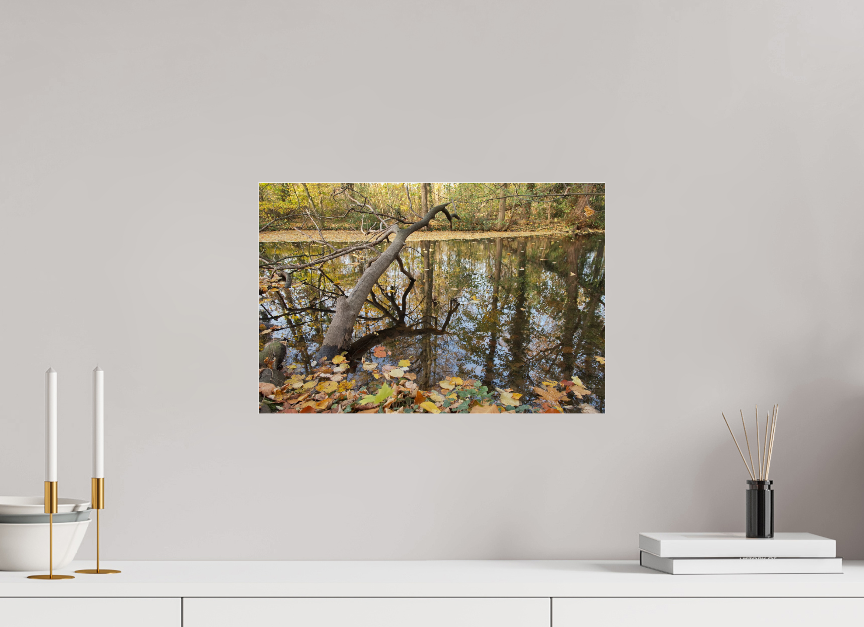 45 x 30 cm, Photo Print Under Acrylic Glass Autumn landscape