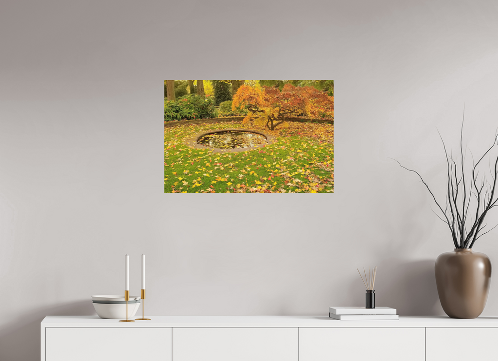 75 x 50 cm, Photo Print Under Acrylic Glass Autumn in the park.