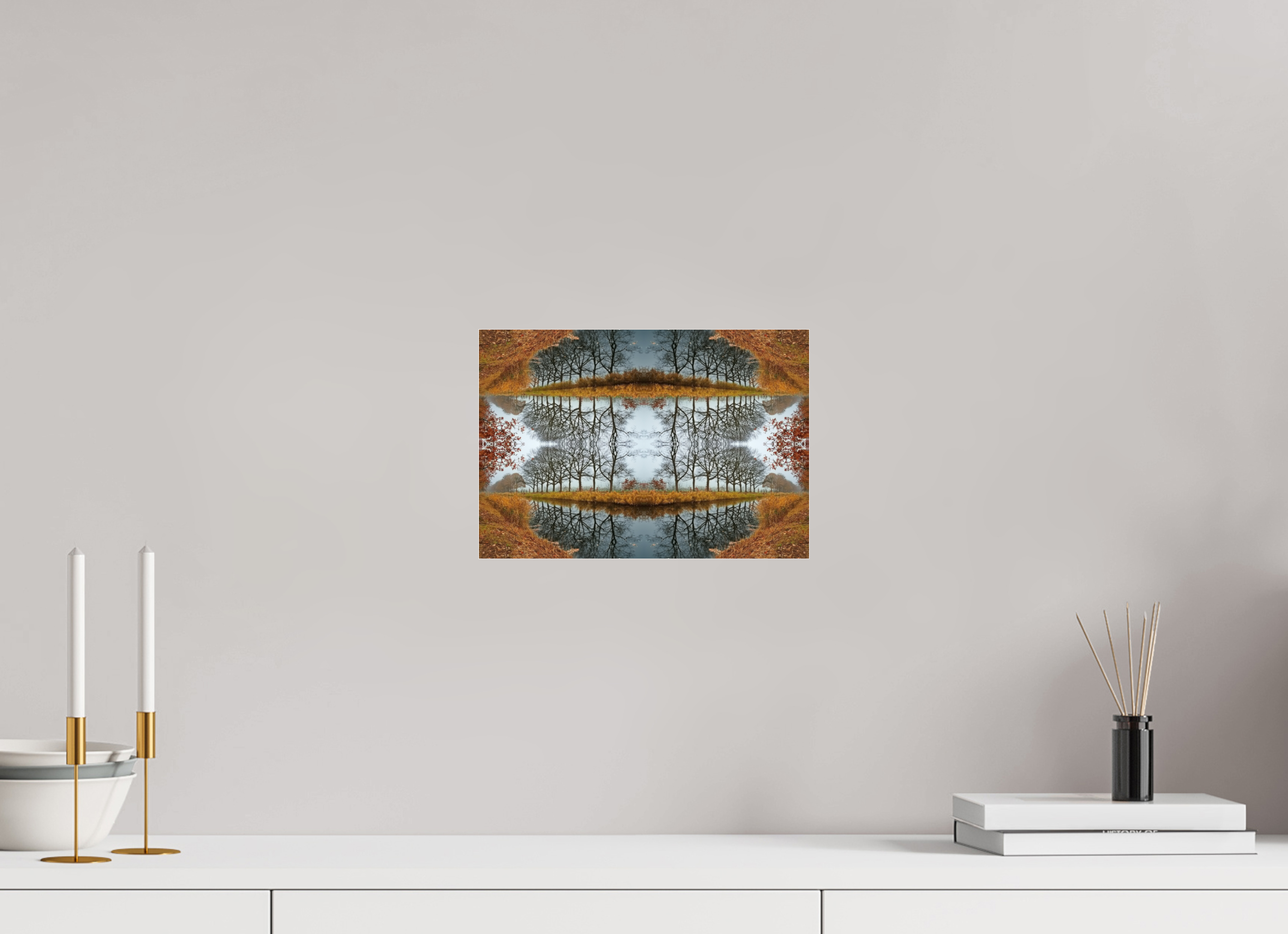 28,8 x 20 cm, Photo Print Under Acrylic Glass Autumnal mirror world