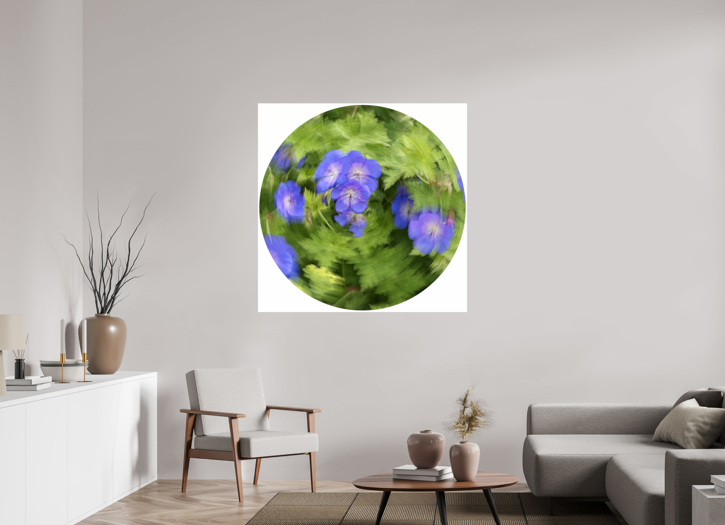 120 x 120 cm, Photo Print Under Acrylic Glass Blühende Dynamik