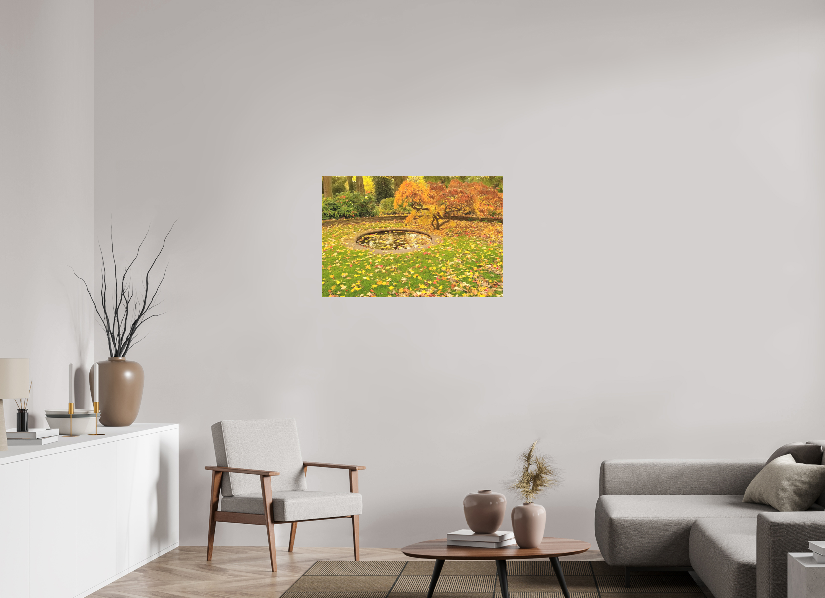 90 x 60 cm, Leinwand matt Herbst im Park