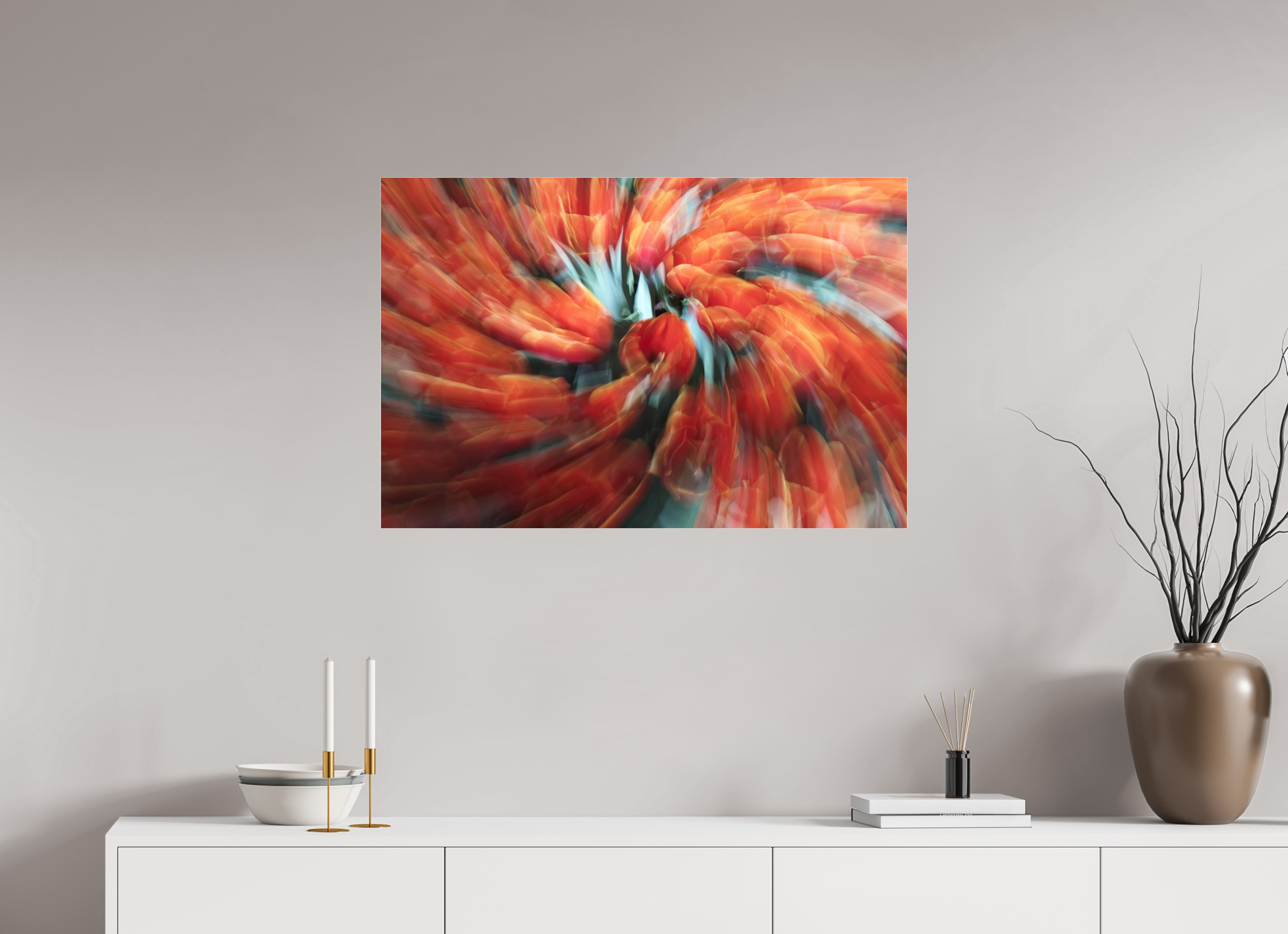 90 x 60 cm, Photo Print Under Acrylic Glass Zwischen Glühen und Stille