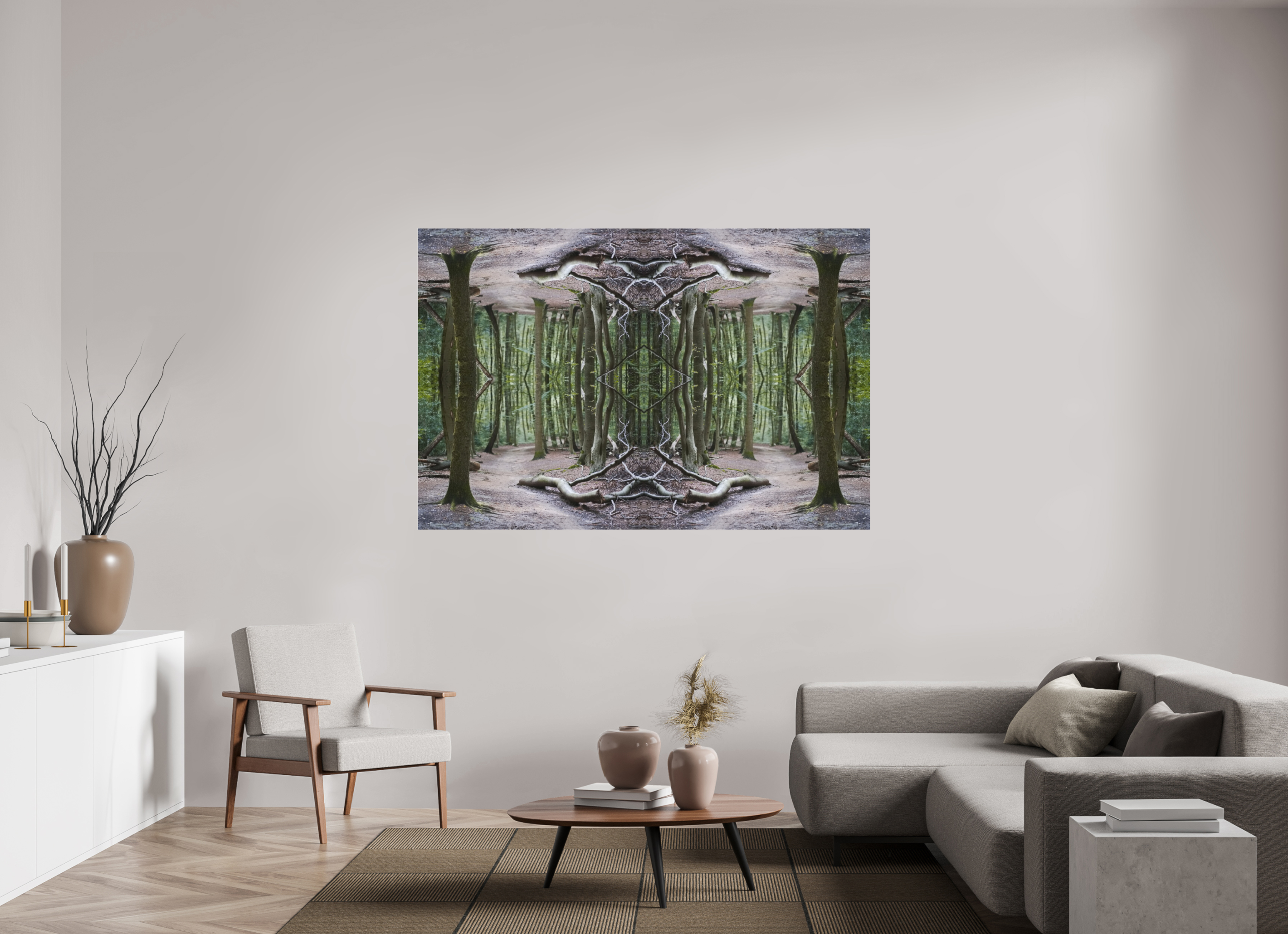 180 x 120 cm, Photo Print Under Acrylic Glass Woodland Illusion