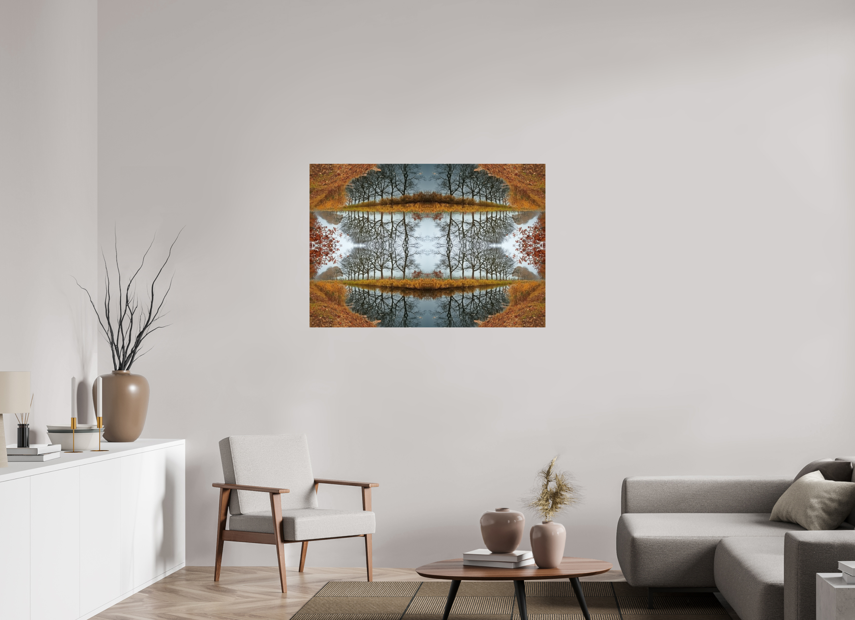 115,3 x 80 cm, Photo Print On Fuji Crystal DP II Autumnal mirror world