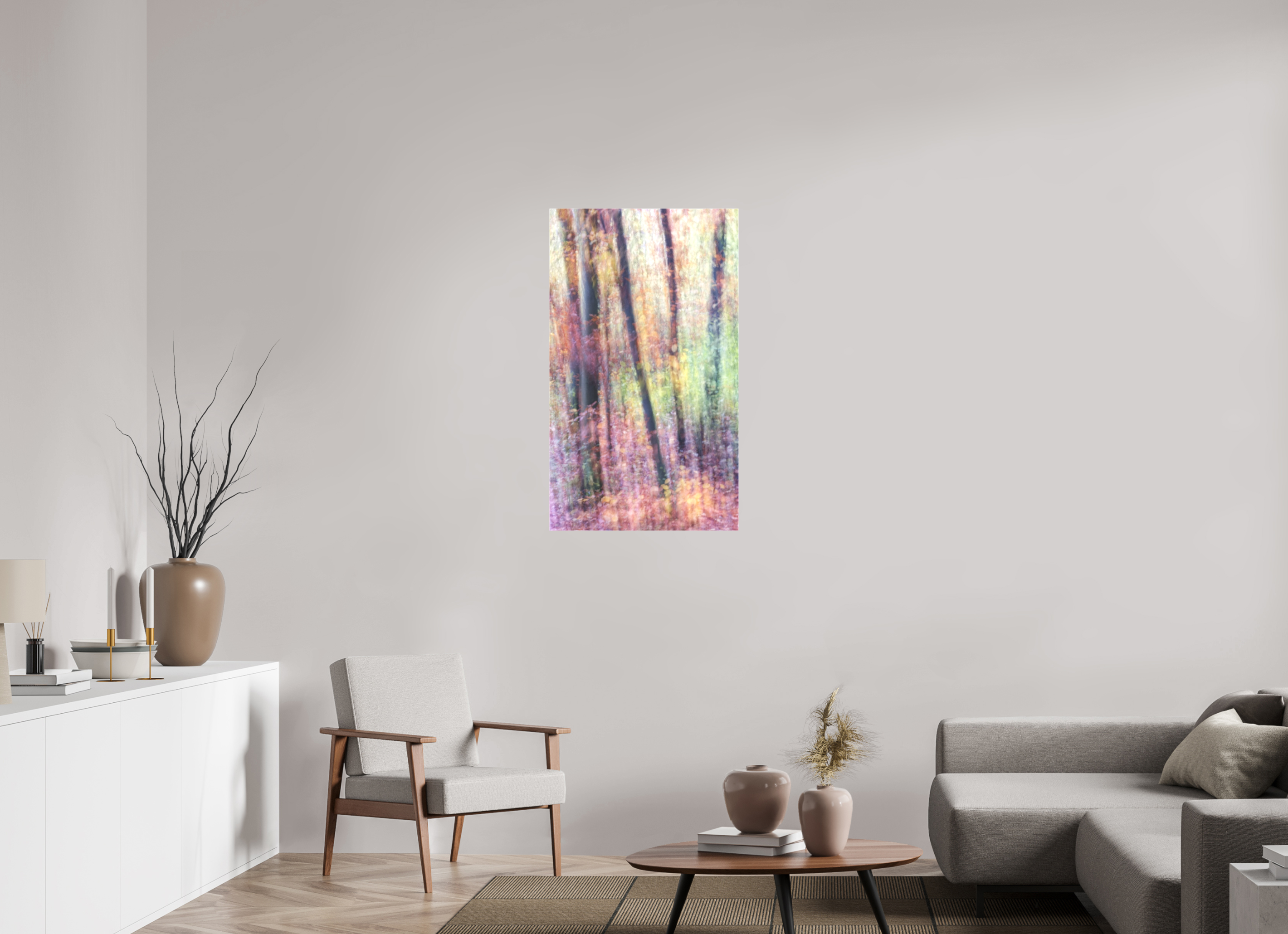60 x 103 cm, Leinwand matt Musica d´arpa nella foresta 1