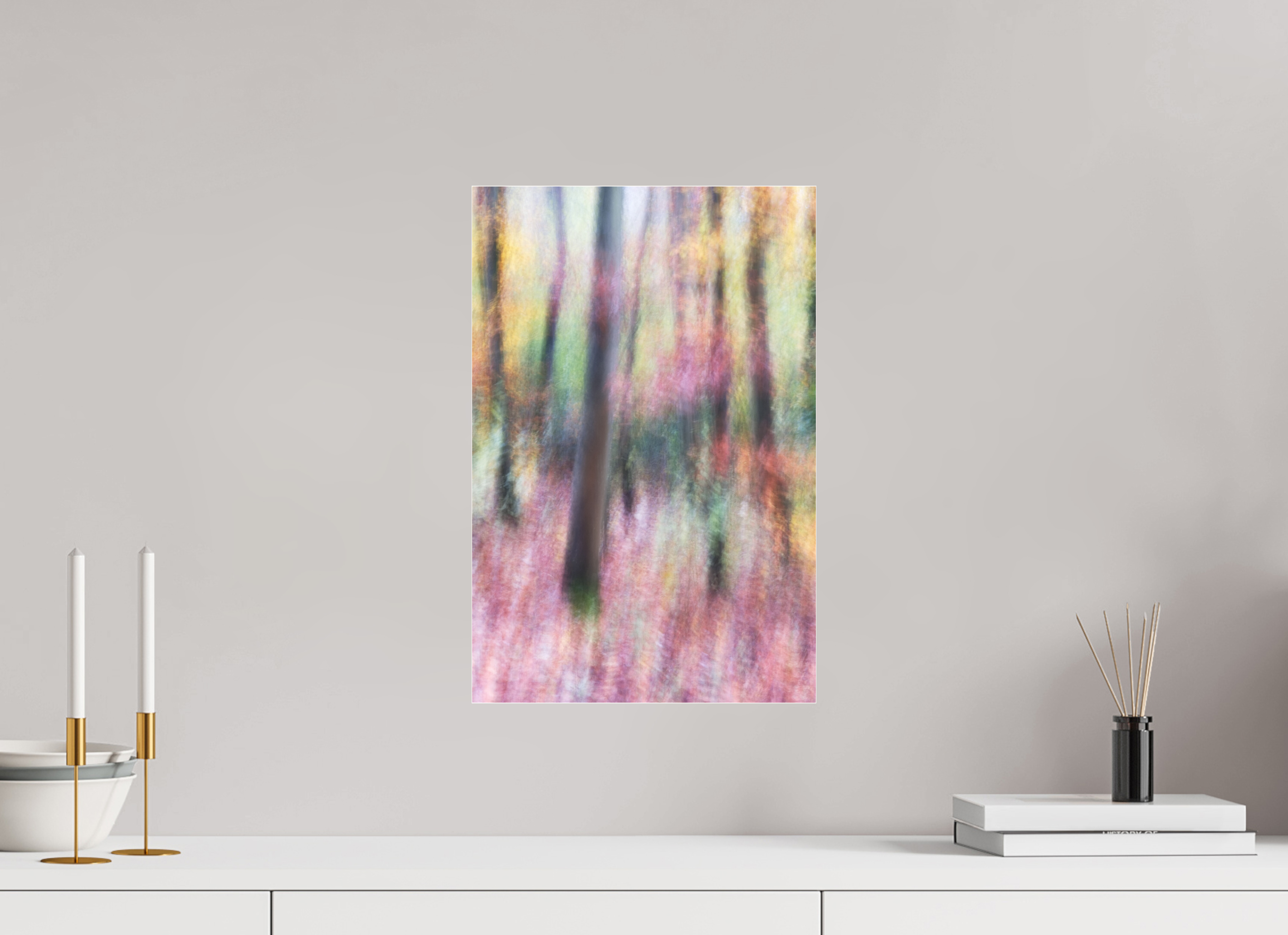 30 x 45 cm, Photo Print Under Acrylic Glass Autumn Forest Impression