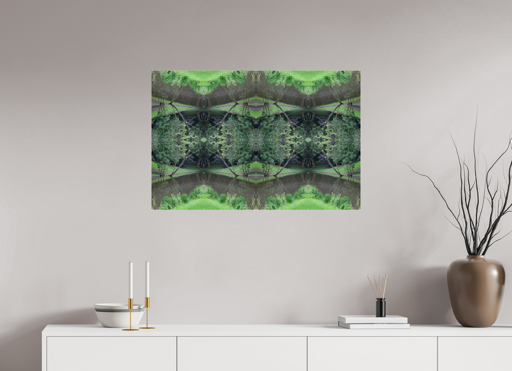 90 x 60 cm, Photo Print Under Acrylic Glass Symmetry in Green