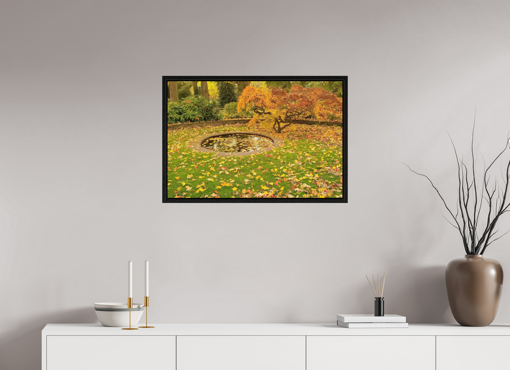75 x 50 cm, Floater Frame Autumn in the park.