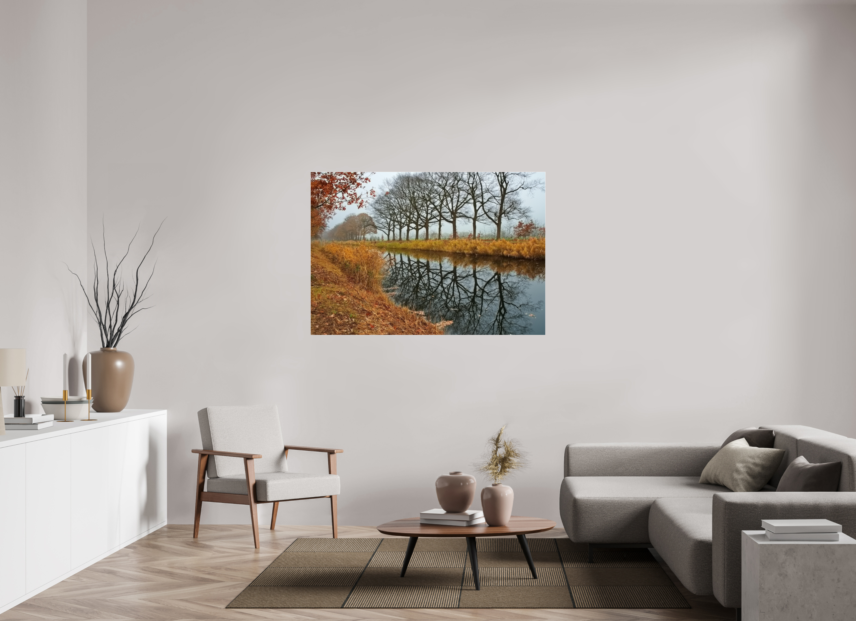 144,1 x 100 cm, Photo Print Under Acrylic Glass Echo der Bäume