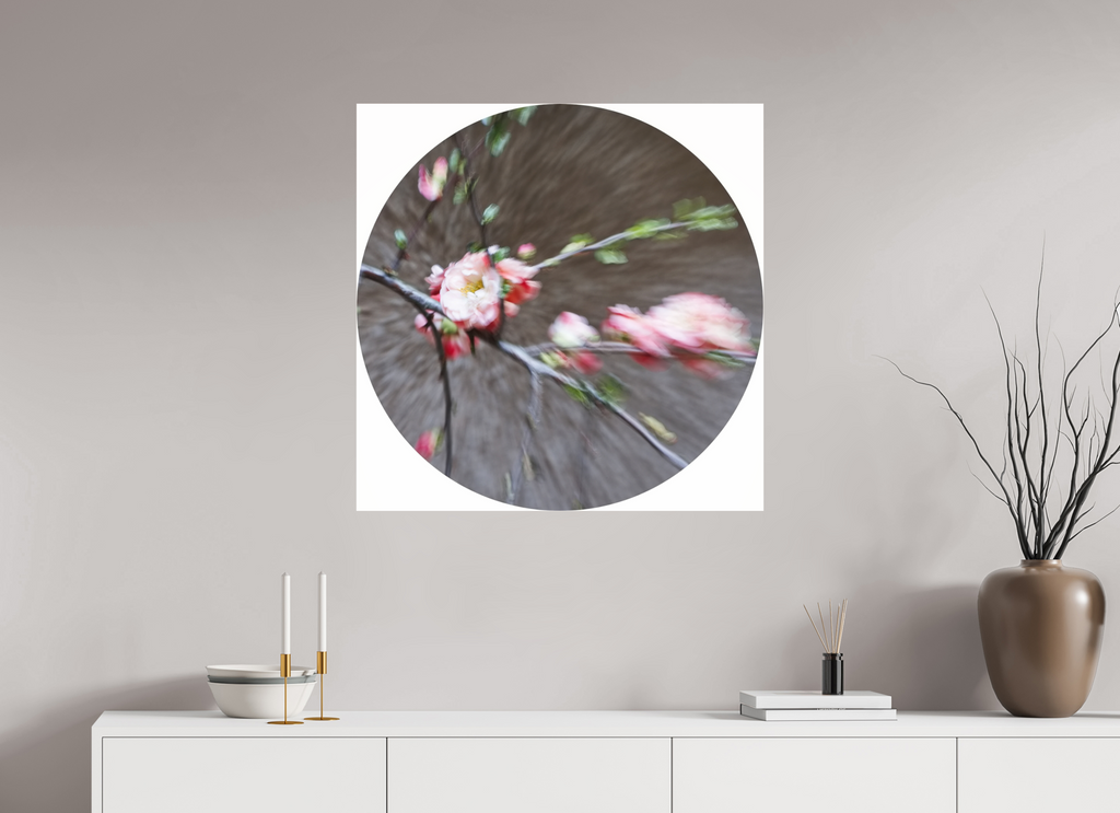 80 x 80 cm, Photo Print Under Acrylic Glass Quittenblüten