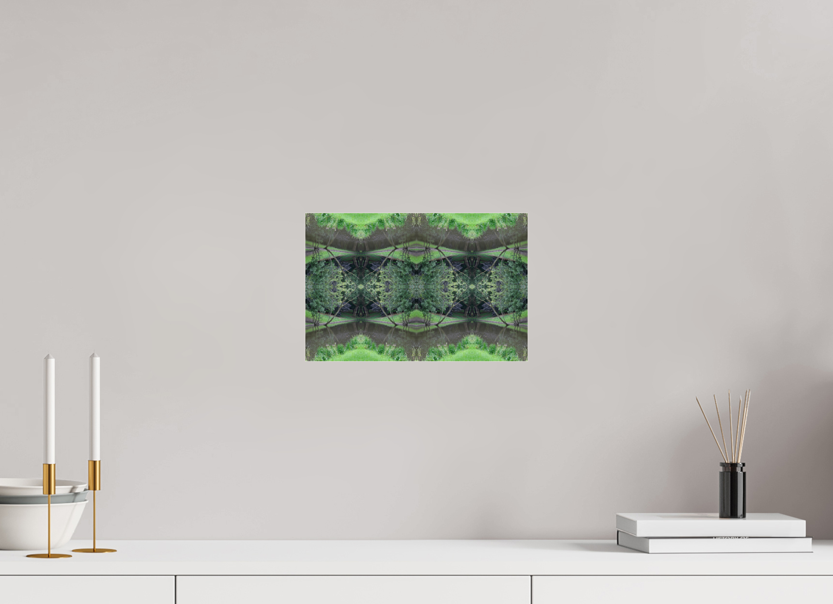 30 x 20 cm, Photo Print Under Acrylic Glass Symmetry in Green