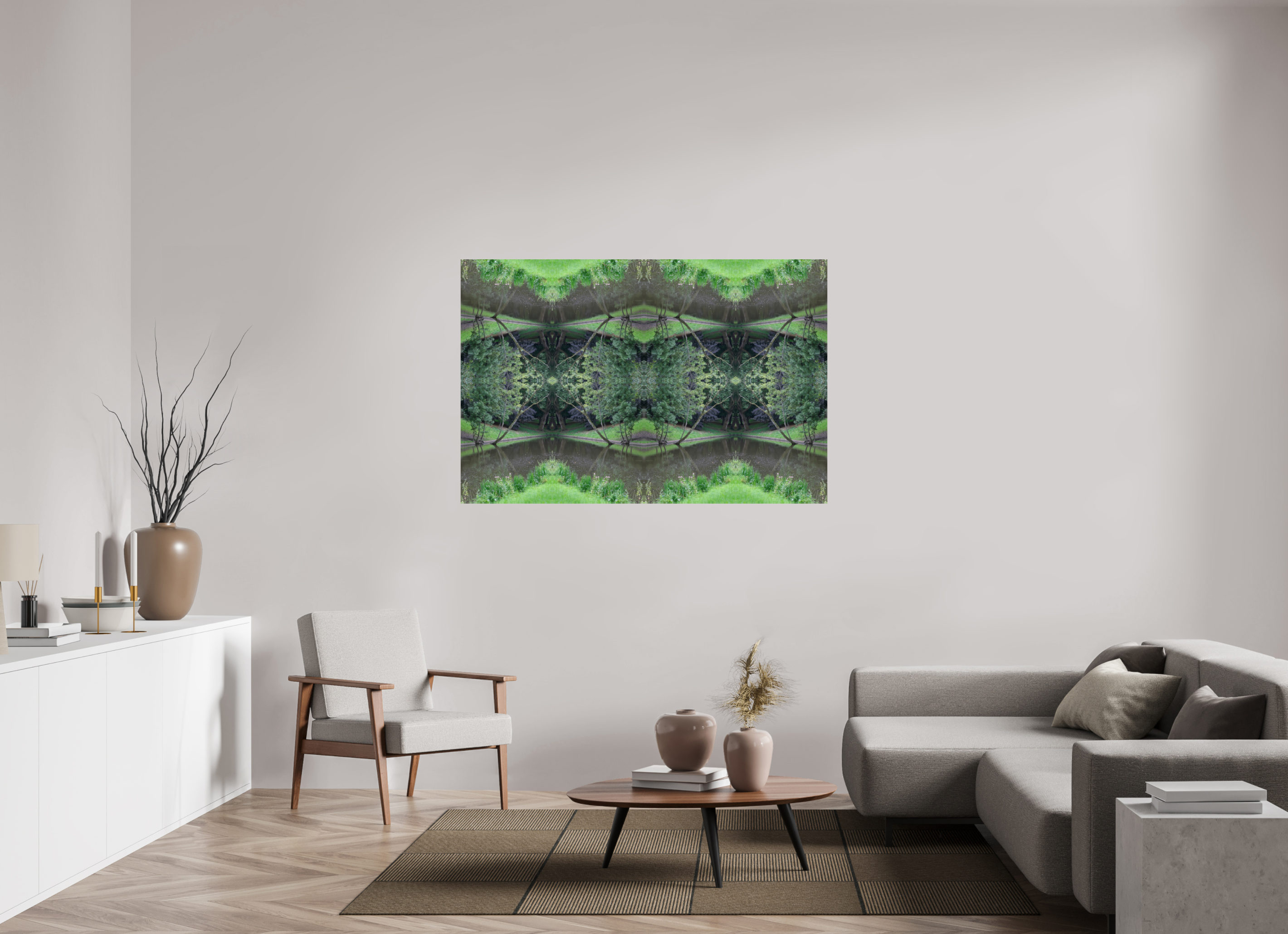 150 x 100 cm, Photo Print On Fuji Crystal DP II Symmetry in Green