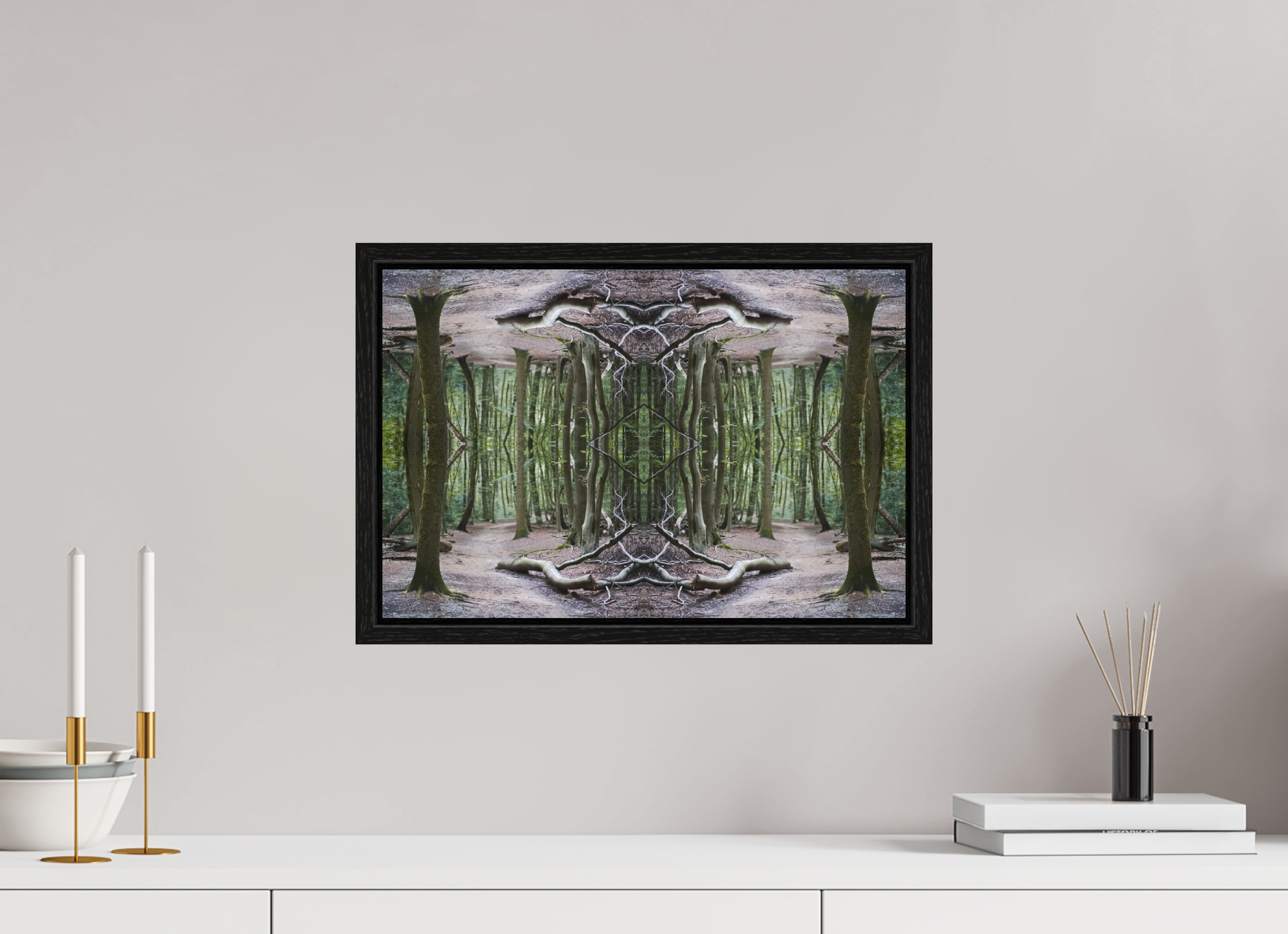 45 x 30 cm, Floater Frame Woodland Illusion
