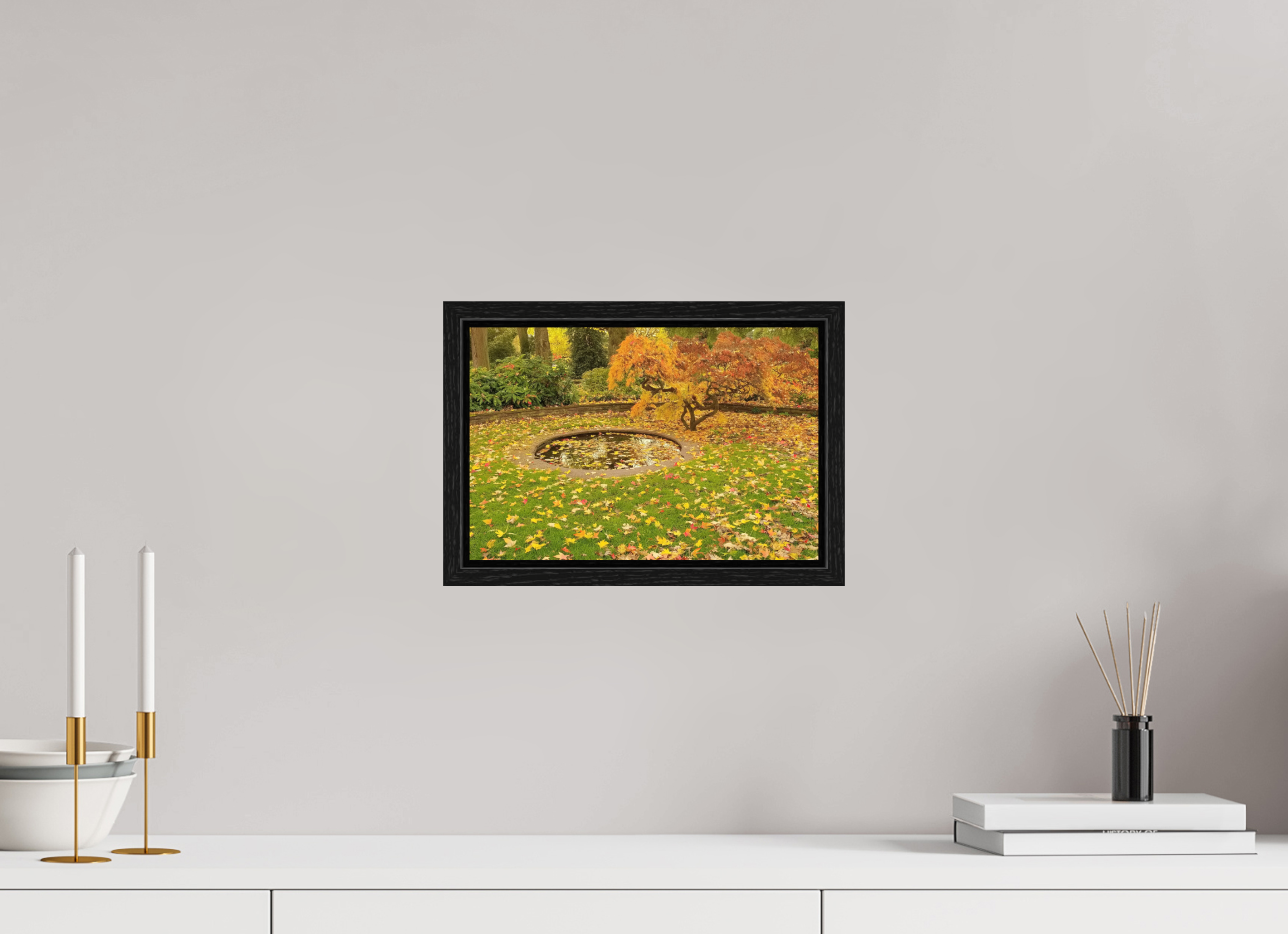 30 x 20 cm, Floater Frame Autumn in the park.