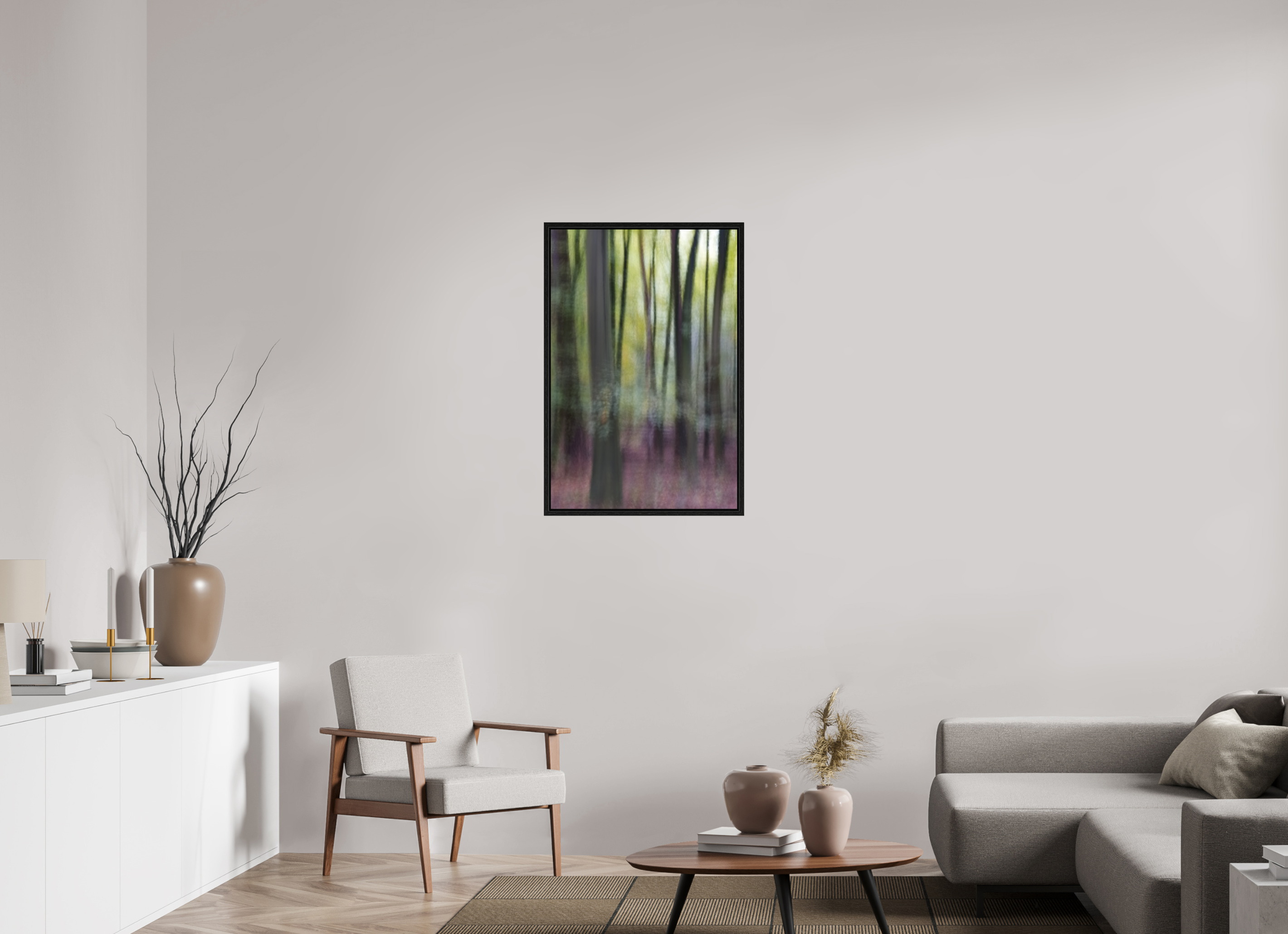 60 x 90 cm, Floater Frame Vertikales Flüstern