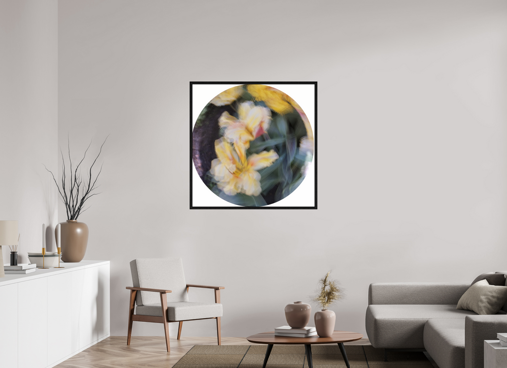 100 x 100 cm, Floater Frame Moment der Entfaltung