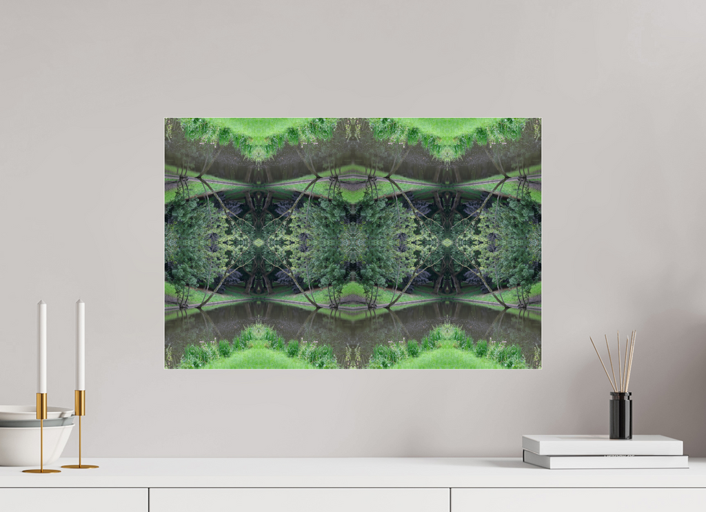 60 x 40 cm, Photo Print Under Acrylic Glass Symmetry in Green