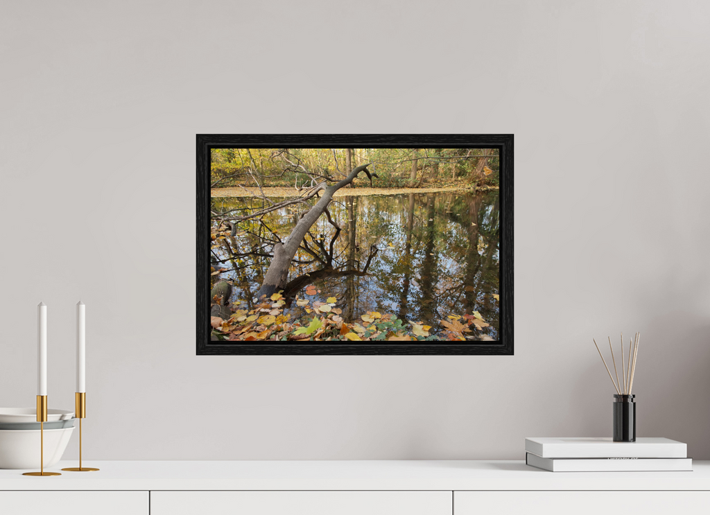 45 x 30 cm, Floater Frame Autumn landscape
