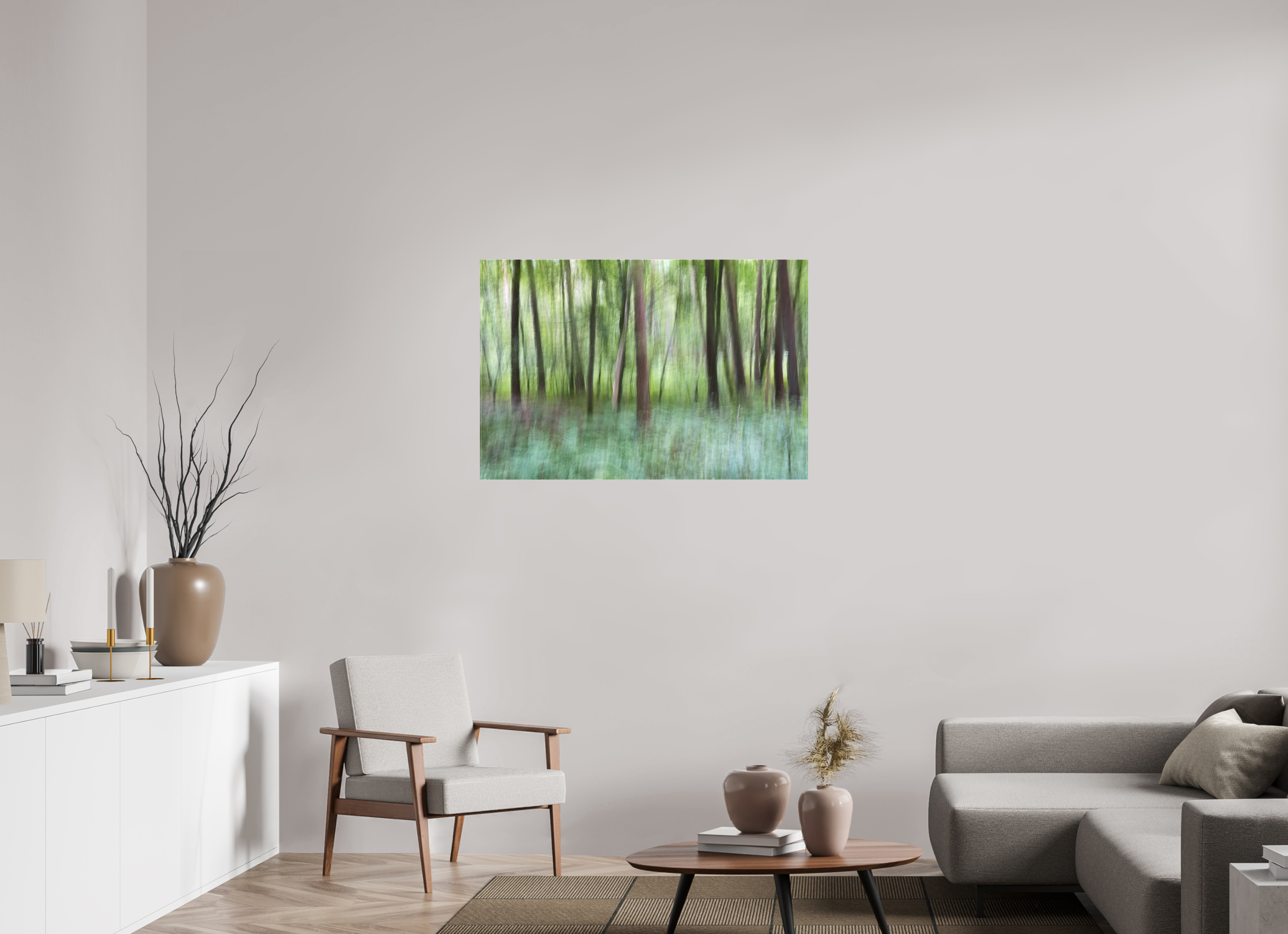 105 x 70 cm, Leinwand matt Wald Rythmus