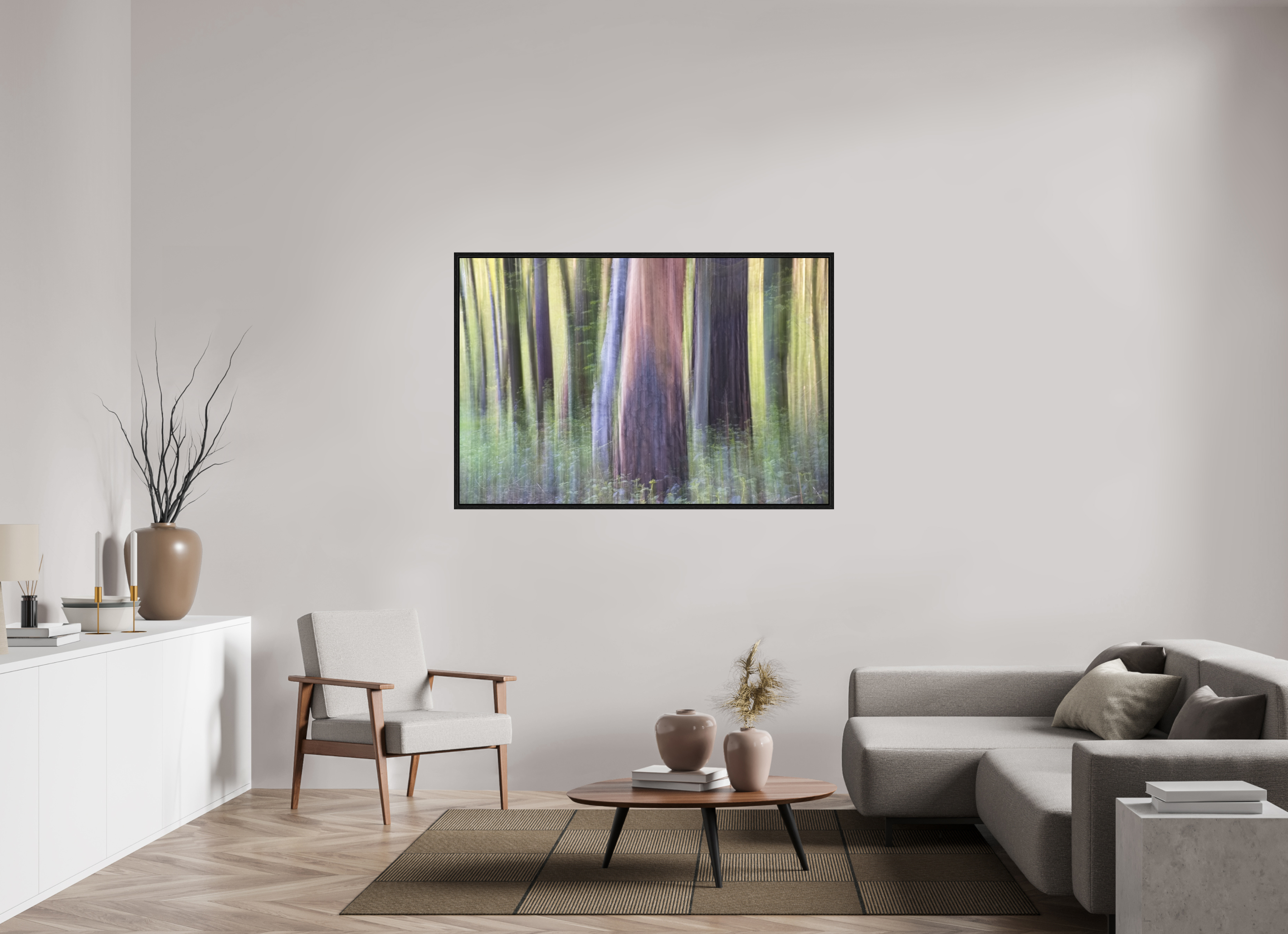 150 x 100 cm, Floater Frame Vertical Forest Dream