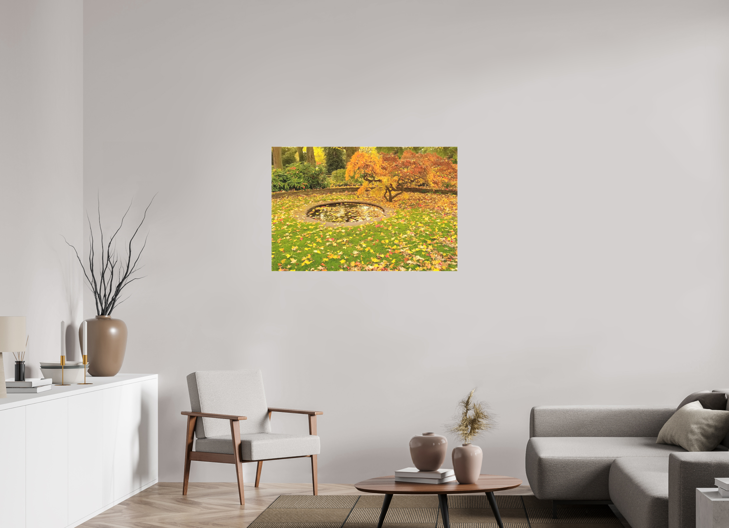 105 x 70 cm, Leinwand matt Herbst im Park