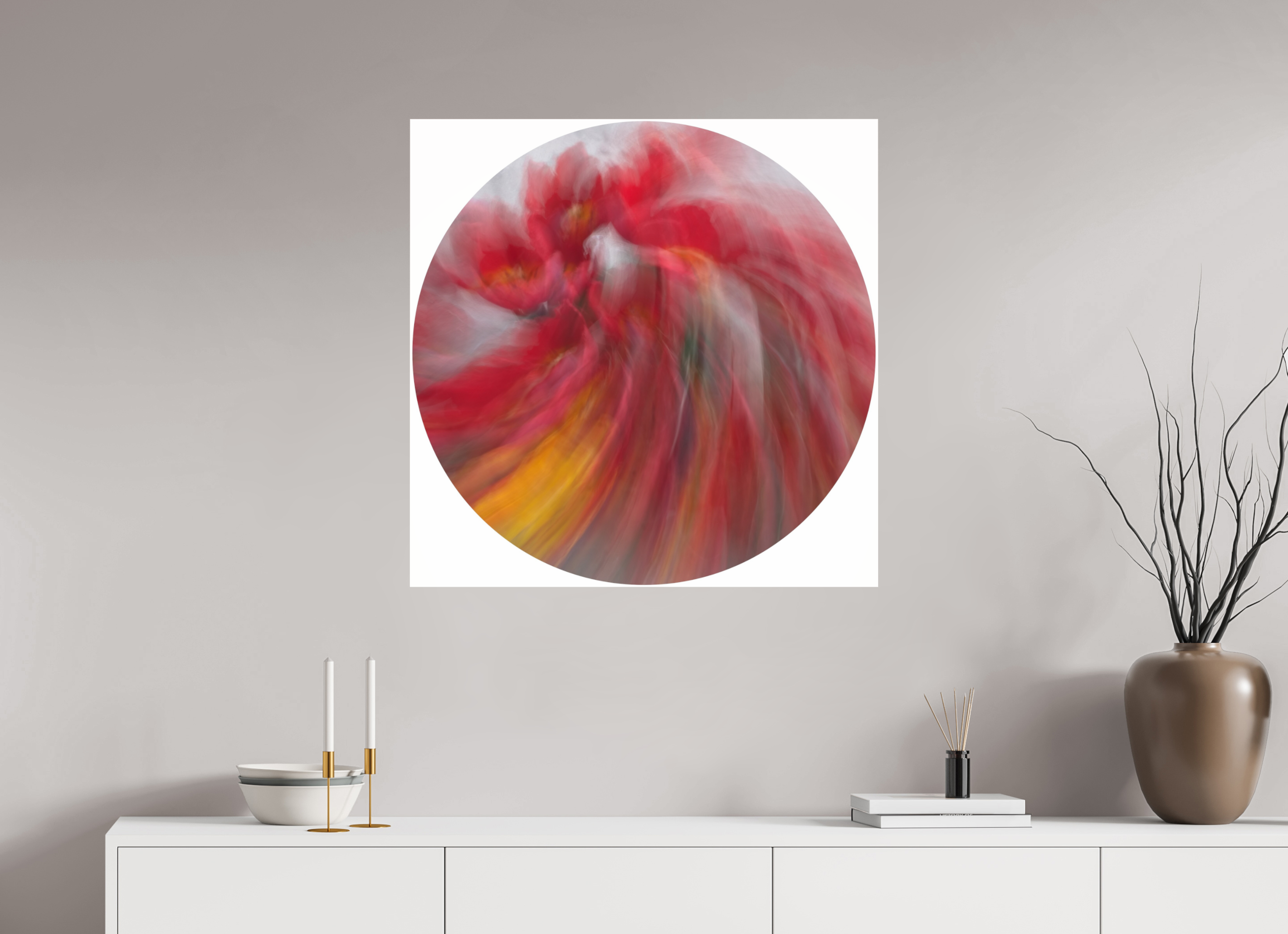 80 x 80 cm, Photo Print Under Acrylic Glass Blütenaura