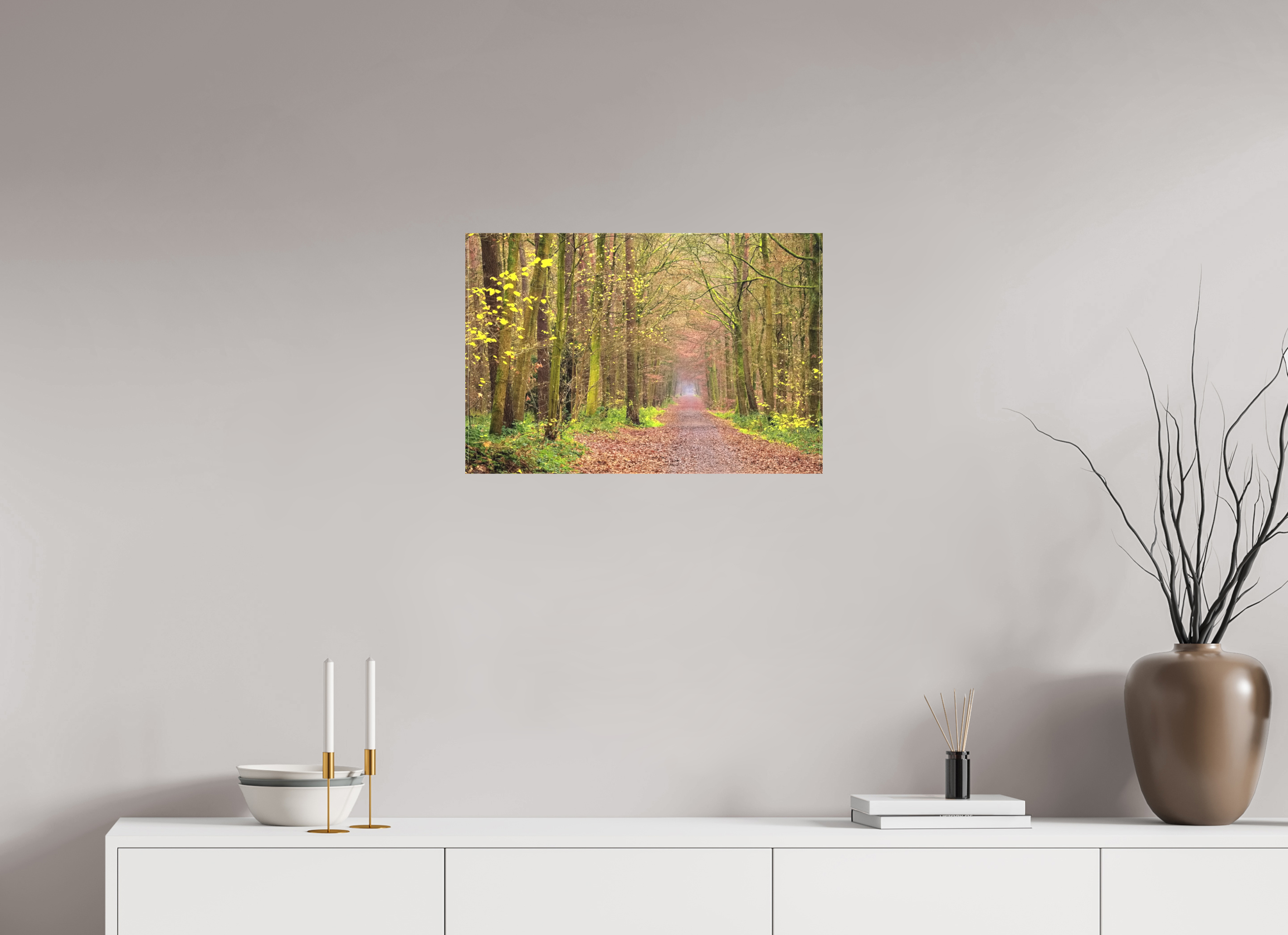 60 x 40 cm, Leinwand matt Dünnwald in Herbst