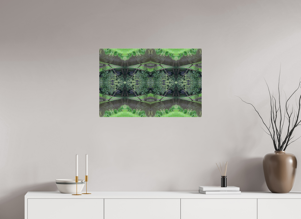 75 x 50 cm, Photo Print Under Acrylic Glass Symmetry in Green
