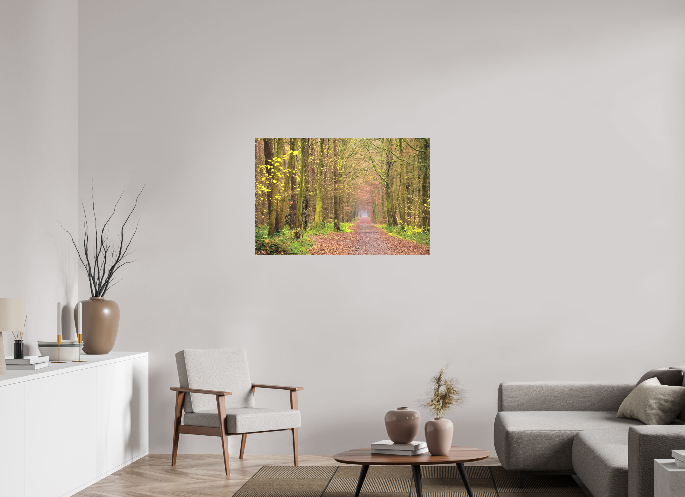 105 x 70 cm, Leinwand matt Dünnwald in Herbst