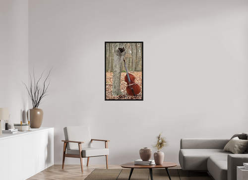 60 x 94,1 cm, Floater Frame A double bass with heart.