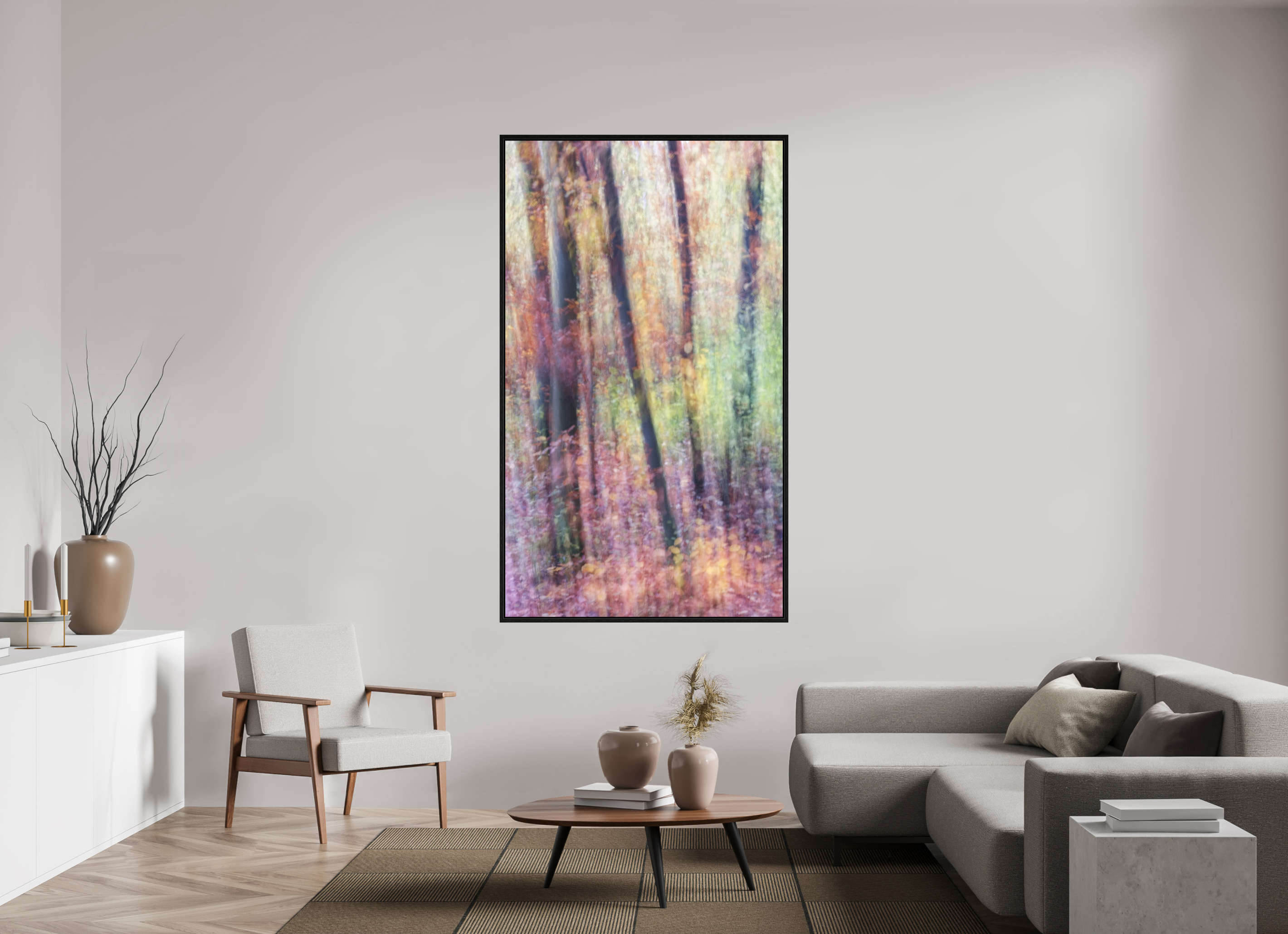 110 x 188,9 cm, Floater Frame Herbstfarben 1
