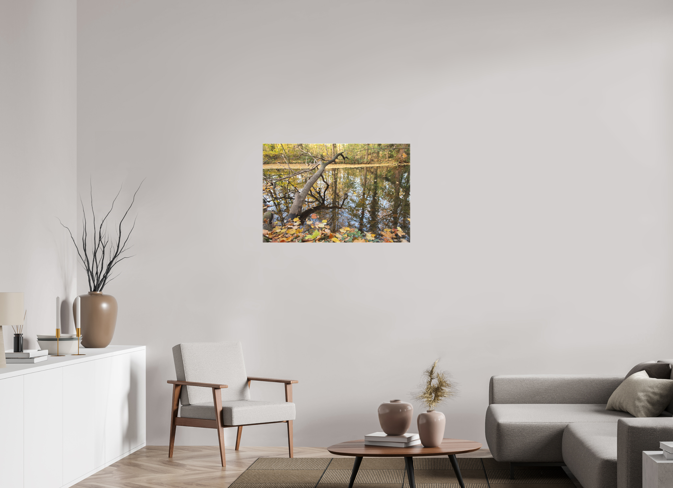 90 x 60 cm, Leinwand matt Herbstlandschaft