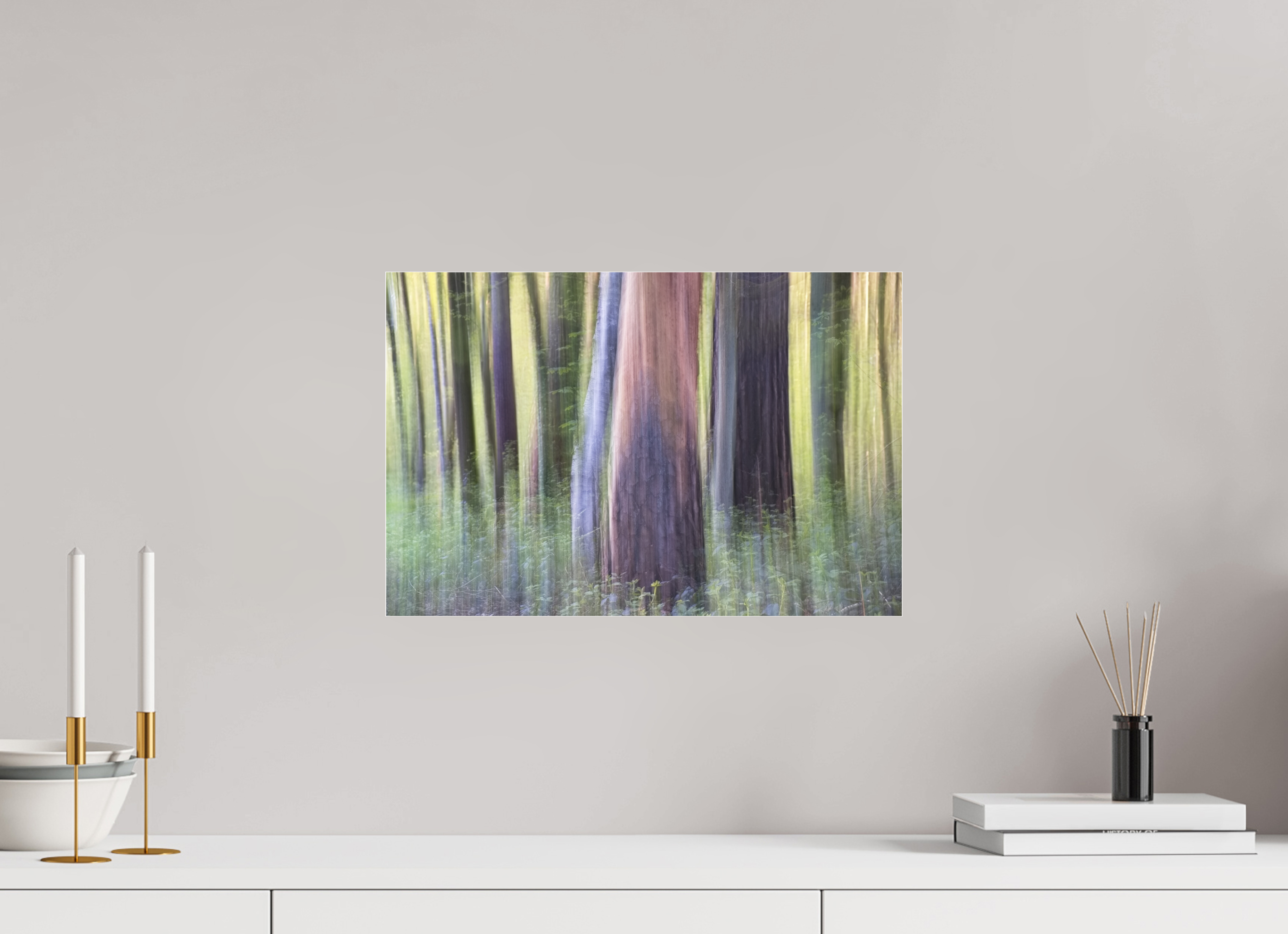 45 x 30 cm, Photo Print Under Acrylic Glass Vertical Forest Dream