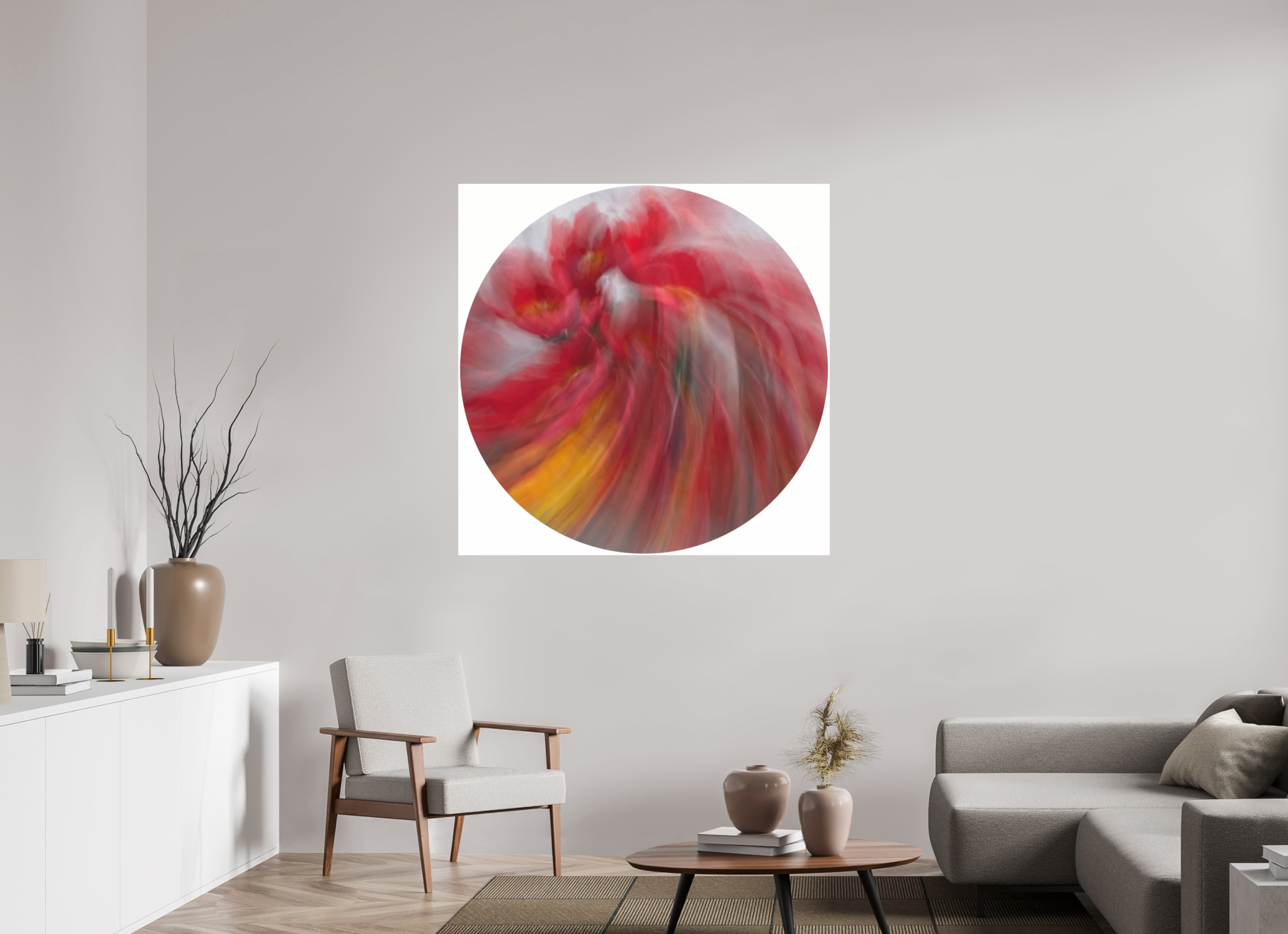 120 x 120 cm, Photo Print Under Acrylic Glass Blütenaura